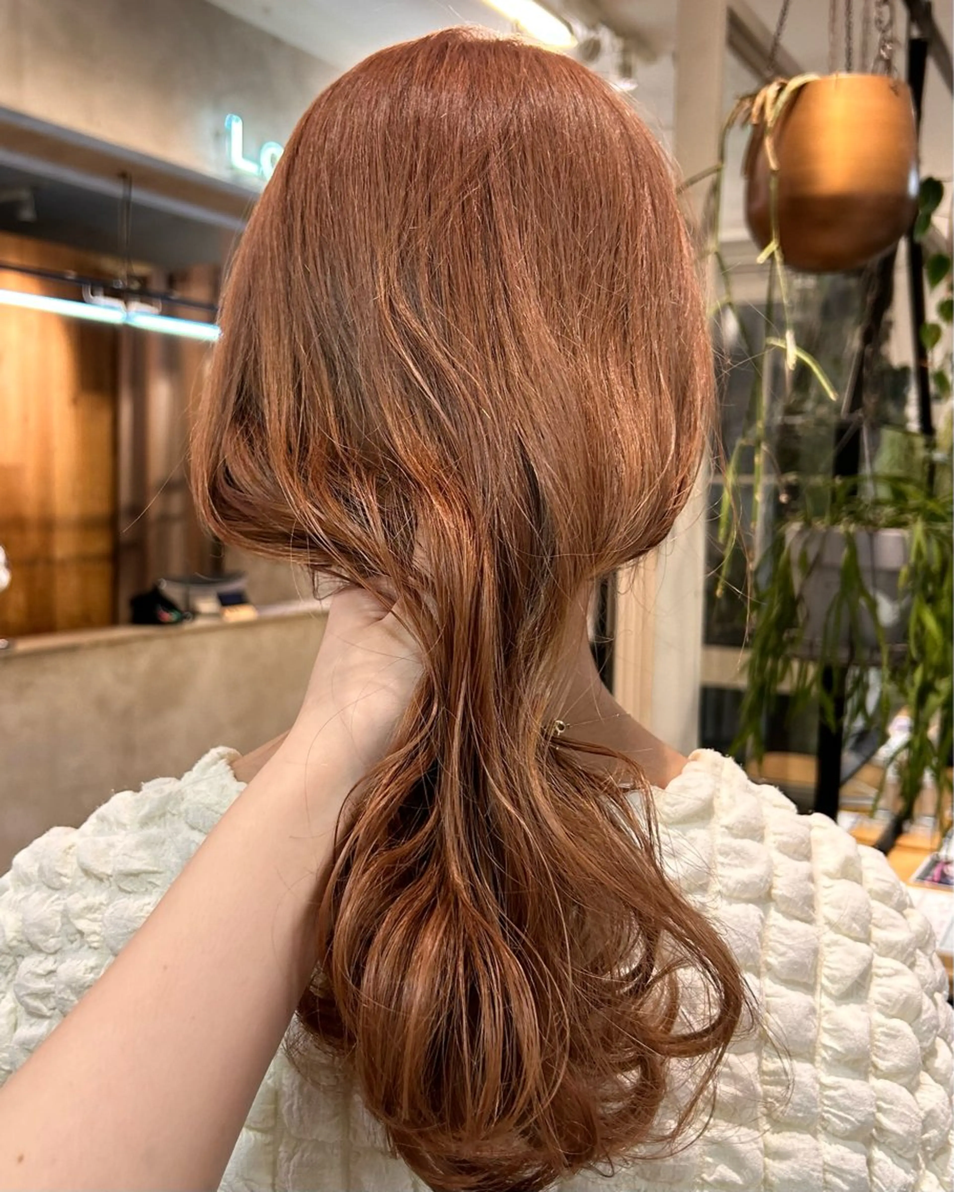 セミロング カラー ヘアカラー じゅわっと暖色カラー 🍊Moemiのヘアスタイル