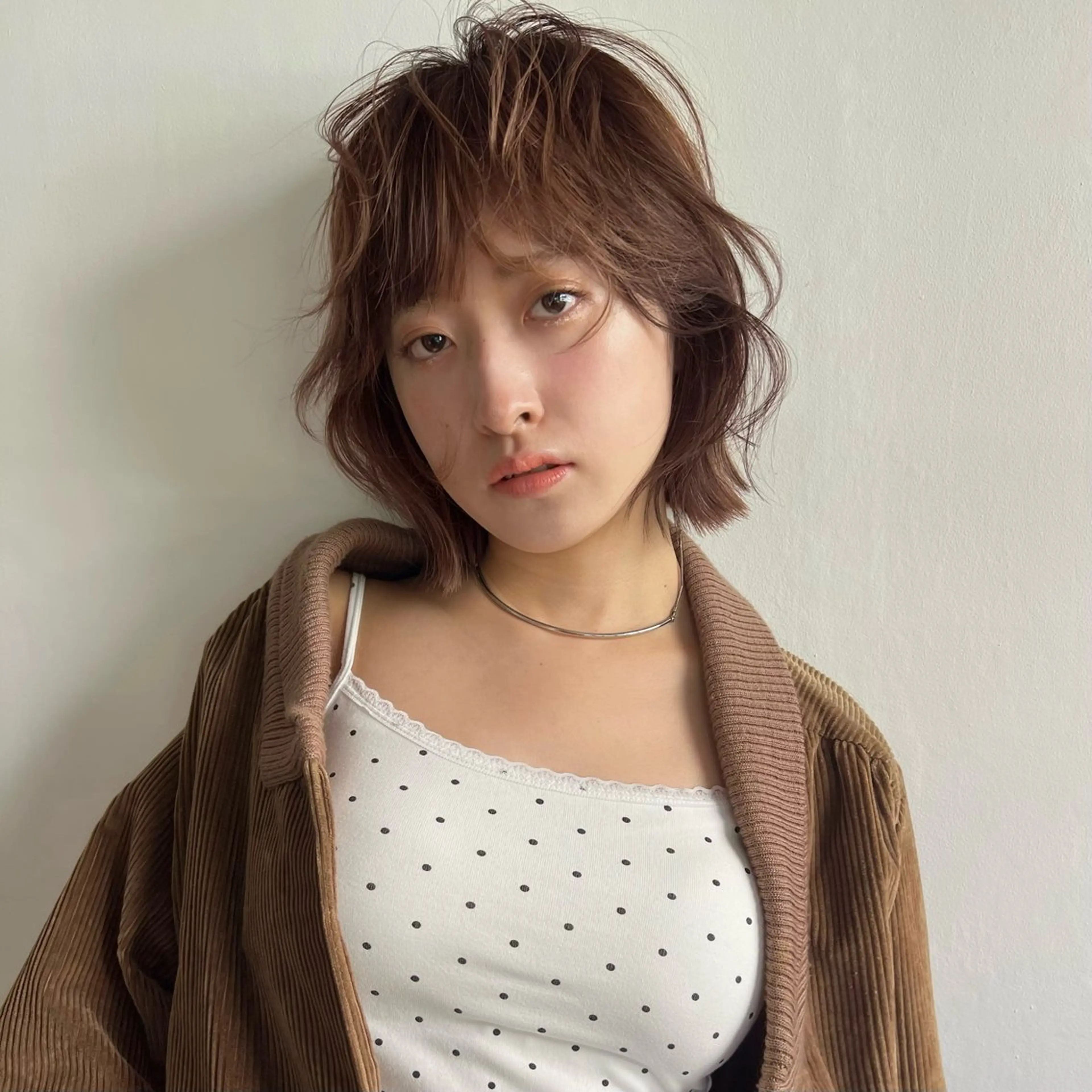 ミディアム カラー 透明感カラー ボブ レイヤーカット/暖色 カラー/mao🎀のヘアスタイル