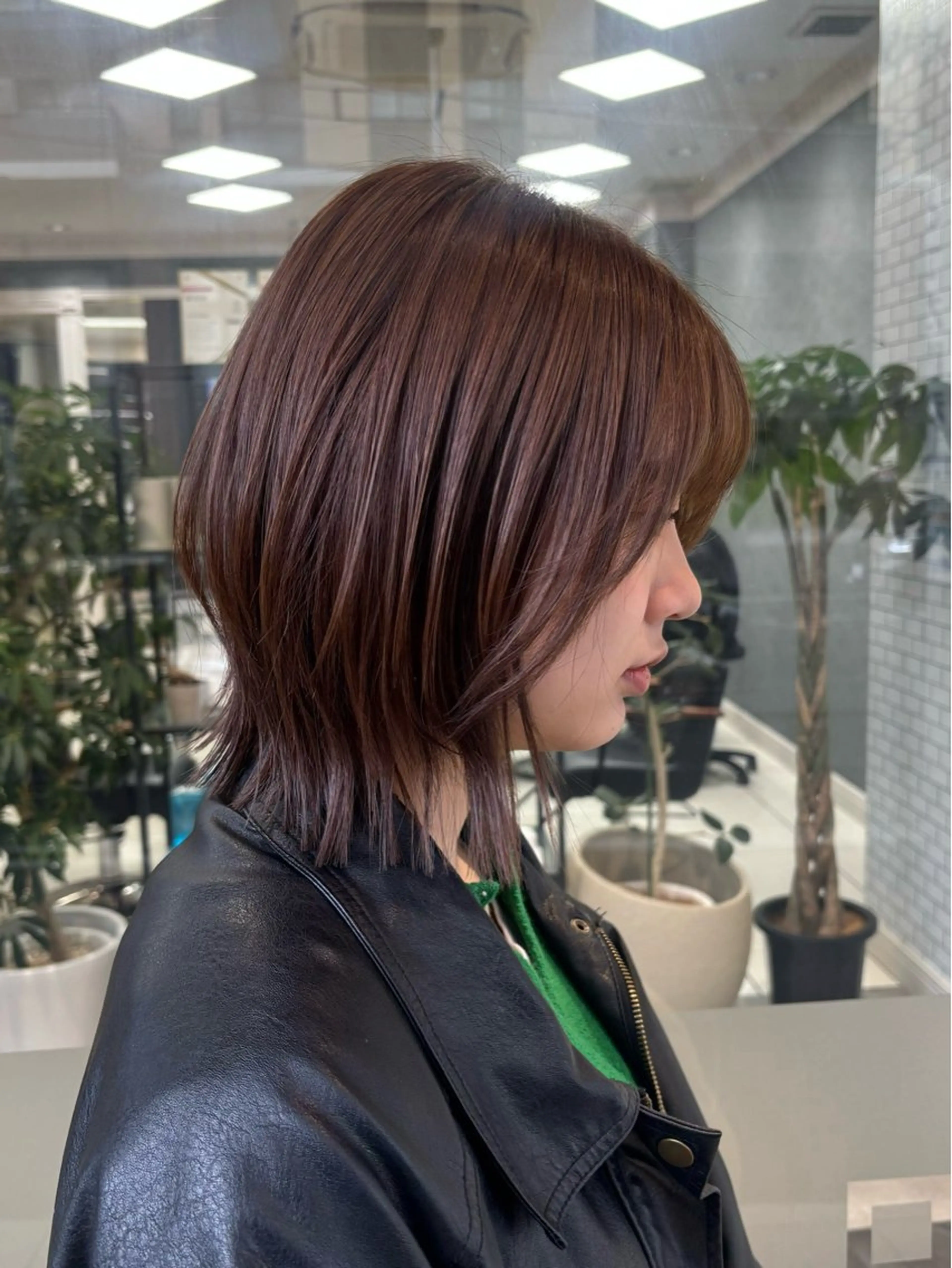 カラー ボブ カット ヘアカラー トリートメント ブリーチなしダブル カラー/暖色/麻咲のヘアスタイル