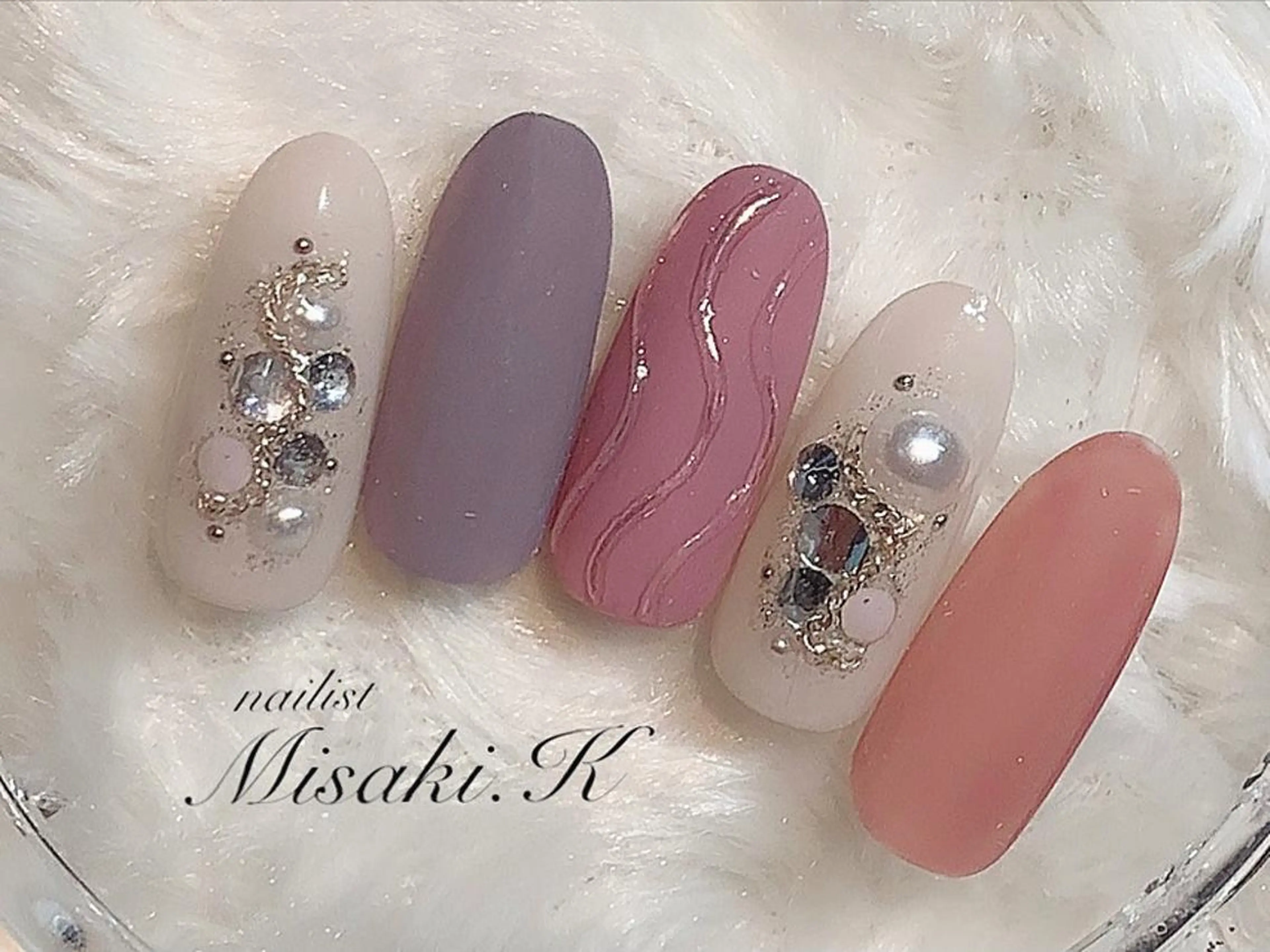 ネイル アートネイル マットネイル K. Misakiのネイルデザイン