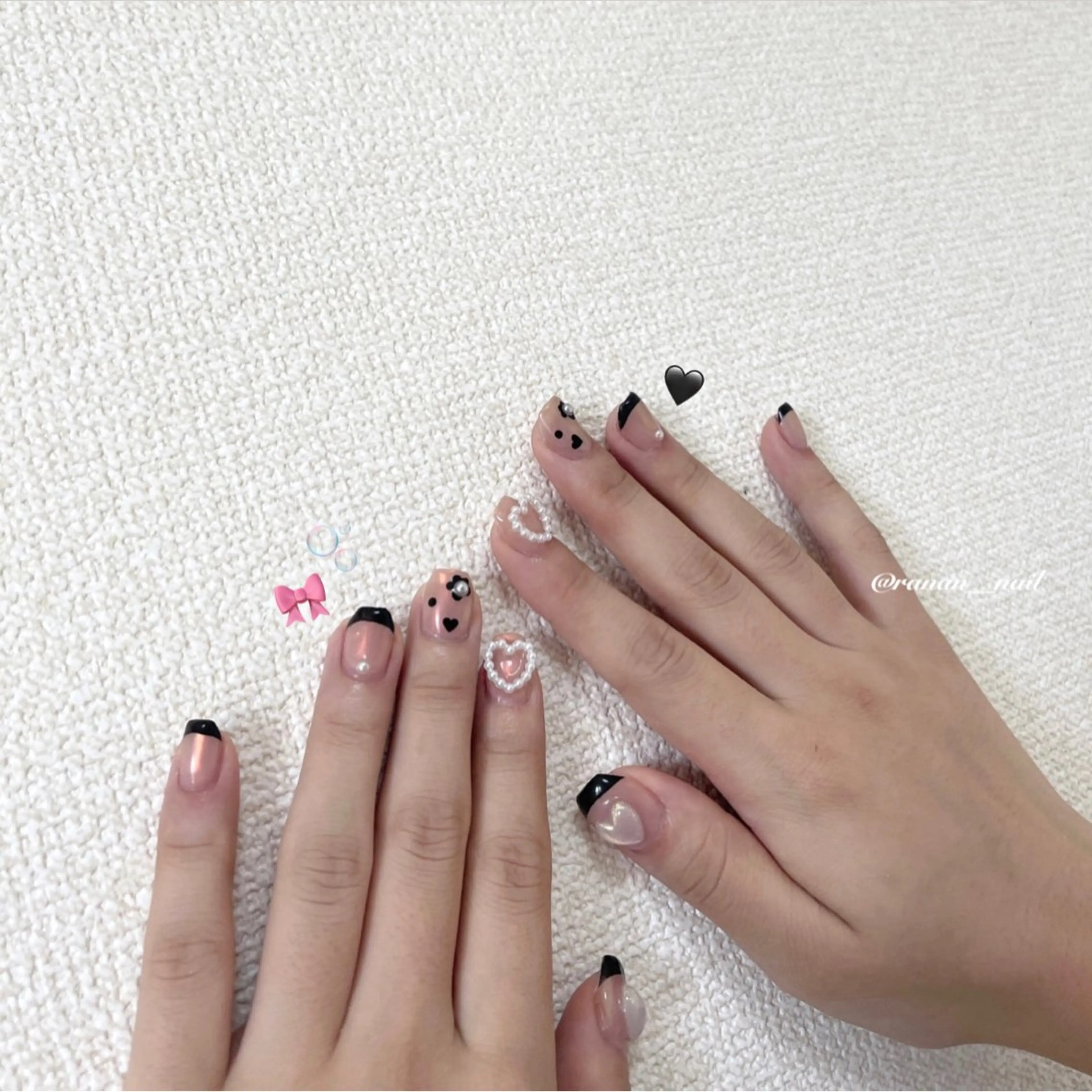 ネイル アートネイル ハート 𝓇𝒶𝓃𝒶𝓃 𝓃𝒶𝒾𝓁のネイルデザイン