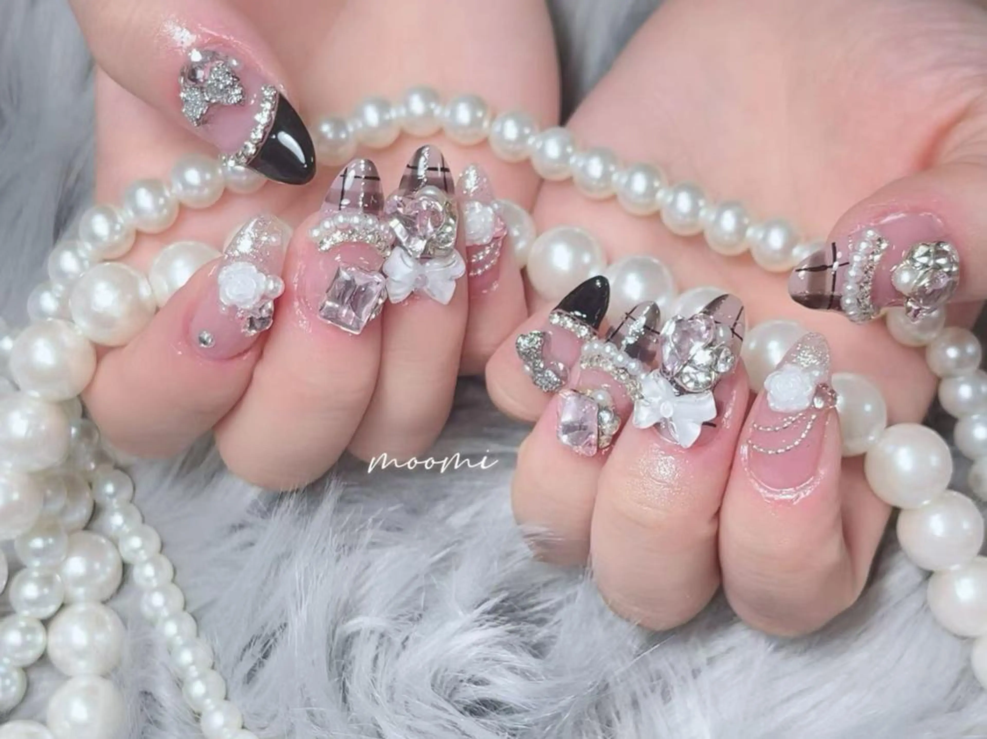 ネイル 長さ出し ジェルネイル グラデーション 韓国ネイル マグネットネイル moomi nail スカルプ専門のネイルデザイン