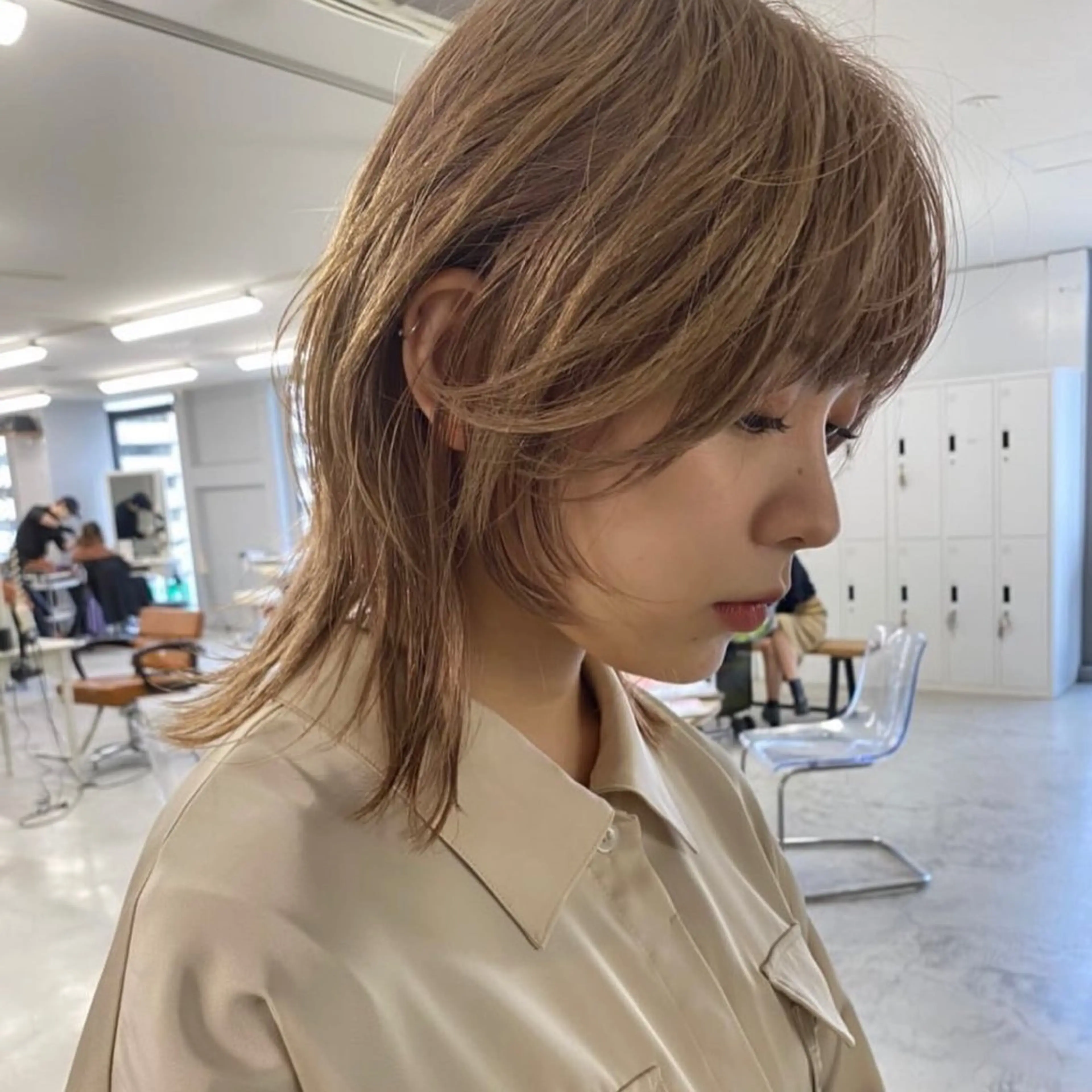 セミロング ボブ 髪質改善 カット トリートメント ボブ/ダブルカラー 縮毛矯正/支持多数のヘアスタイル