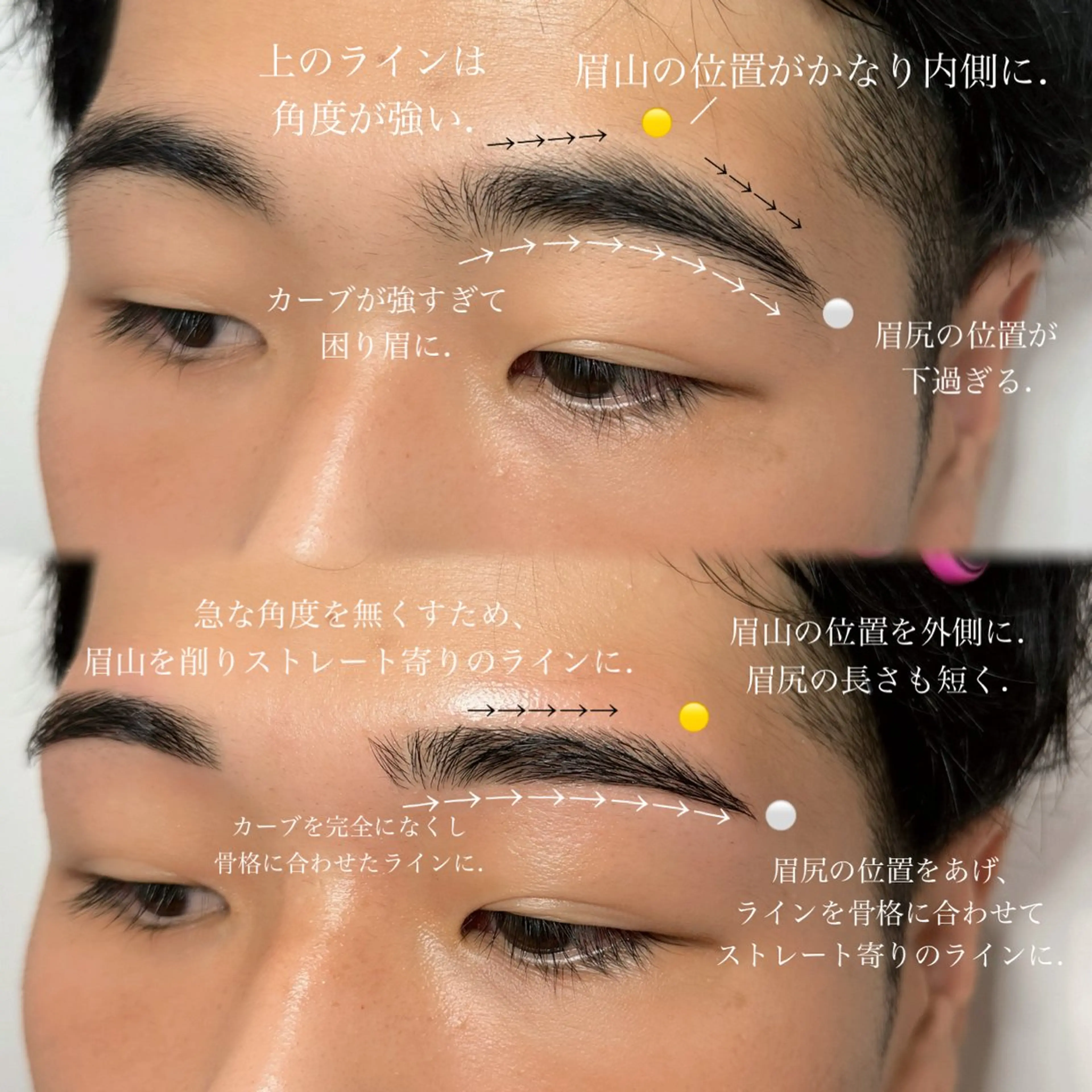 メンズ アイブロウ ワックス脱毛 眉カット その他(アイブロウ) WHITEEYE堺東 店長/藁粥　明の眉毛・アイブロウイメージ