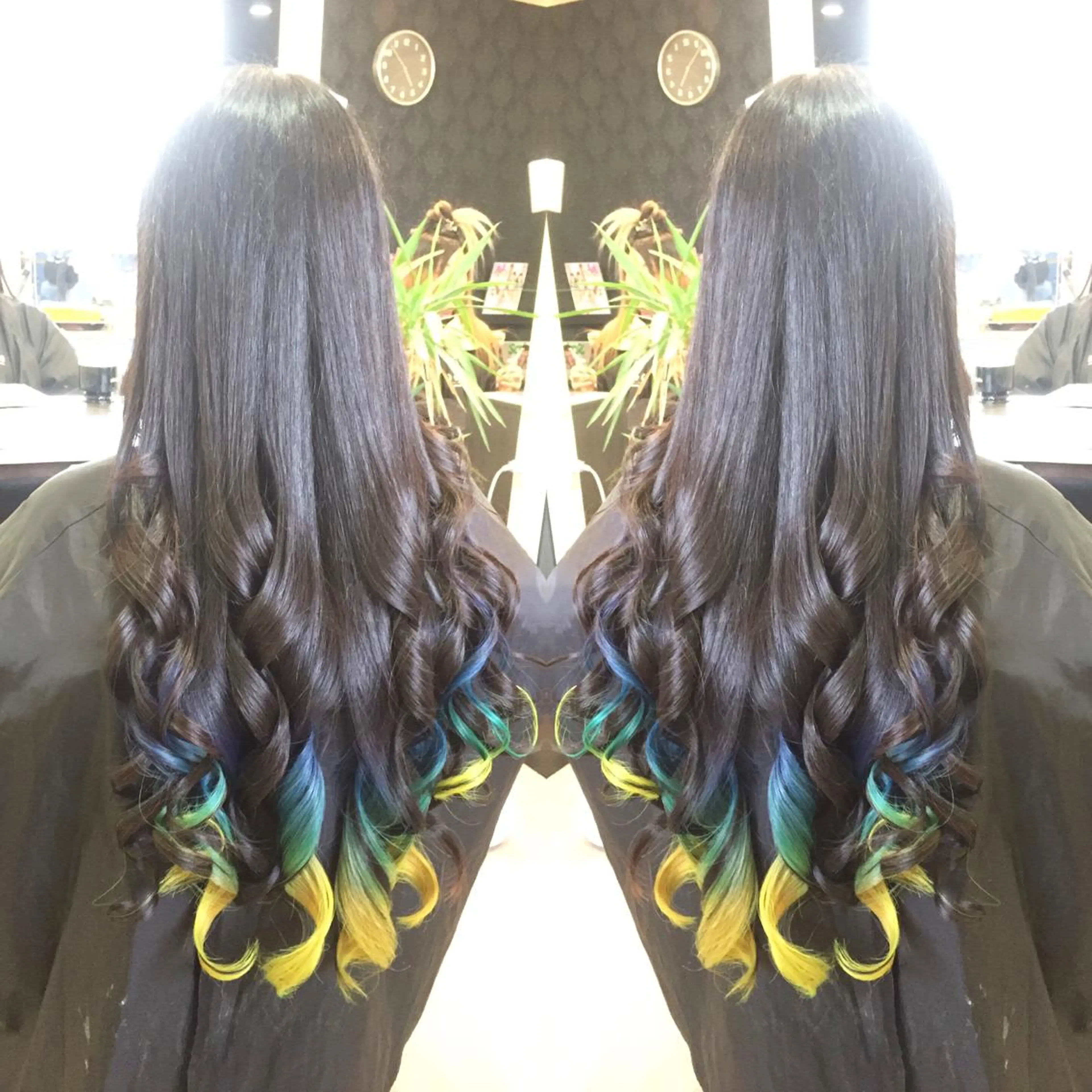 ロング カラー ヘアカラー トリートメント 💓シールエクステ ルミエールのヘアスタイル