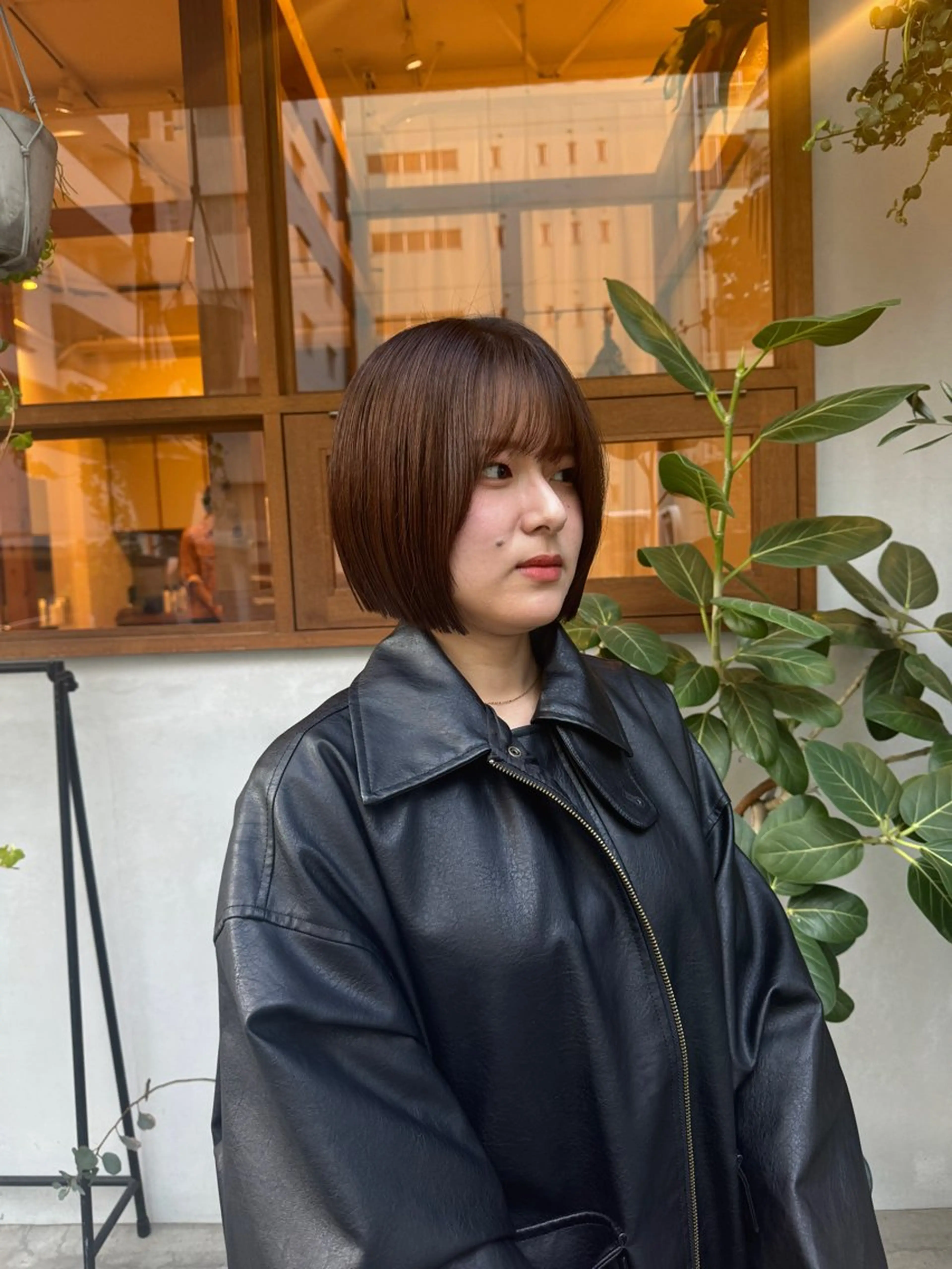 ショート パーマ 切りっぱなしボブ ボブ カット パーマ トリートメント ENIF　大島 芽生のヘアスタイル