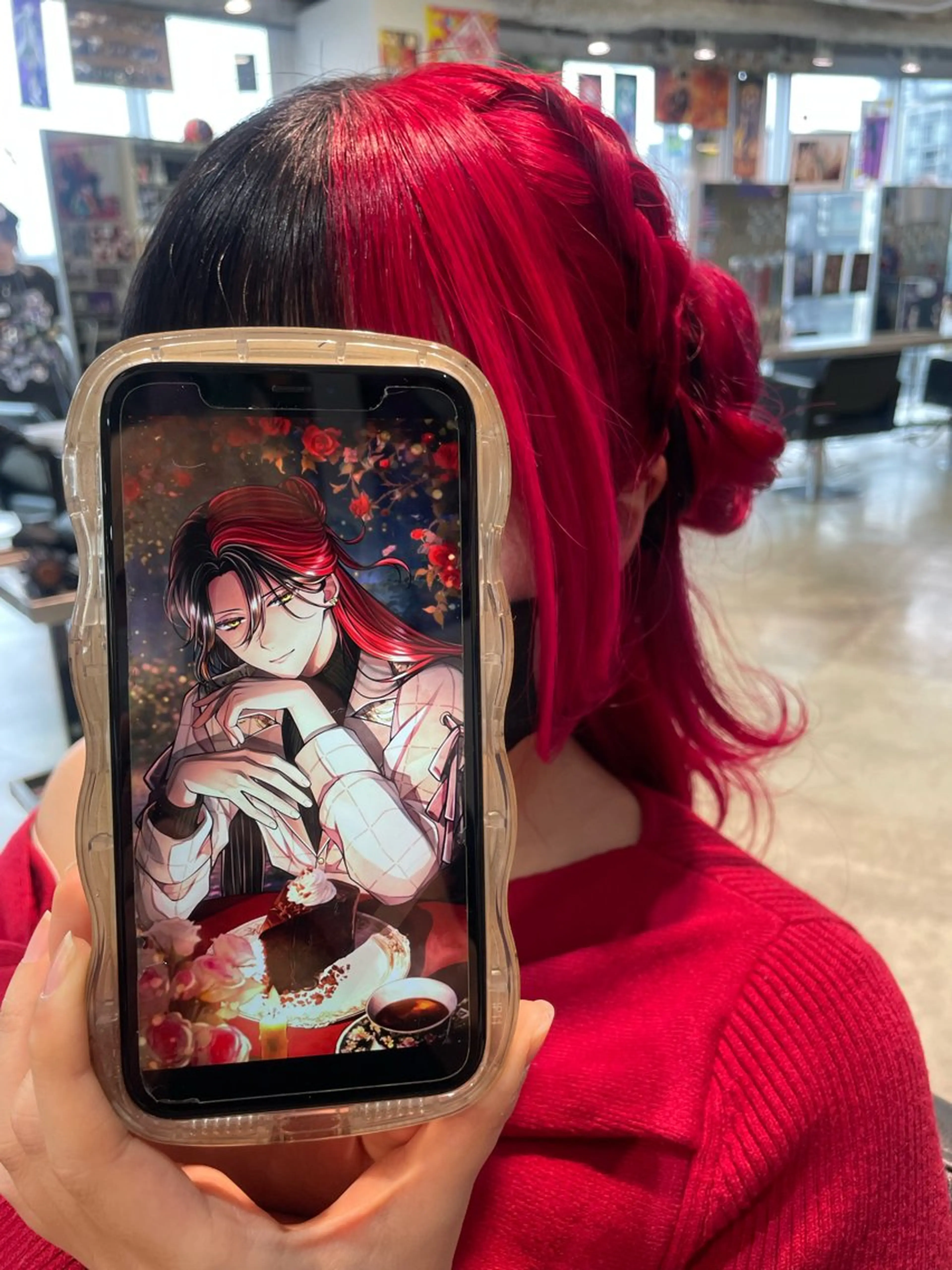 ロング カラー 黒髪 ブリーチ ケアブリーチ ダブルカラー インナーカラー ヘアカラー トリートメント インナーカラー/推し ウルフ/アニメカラーのヘアスタイル