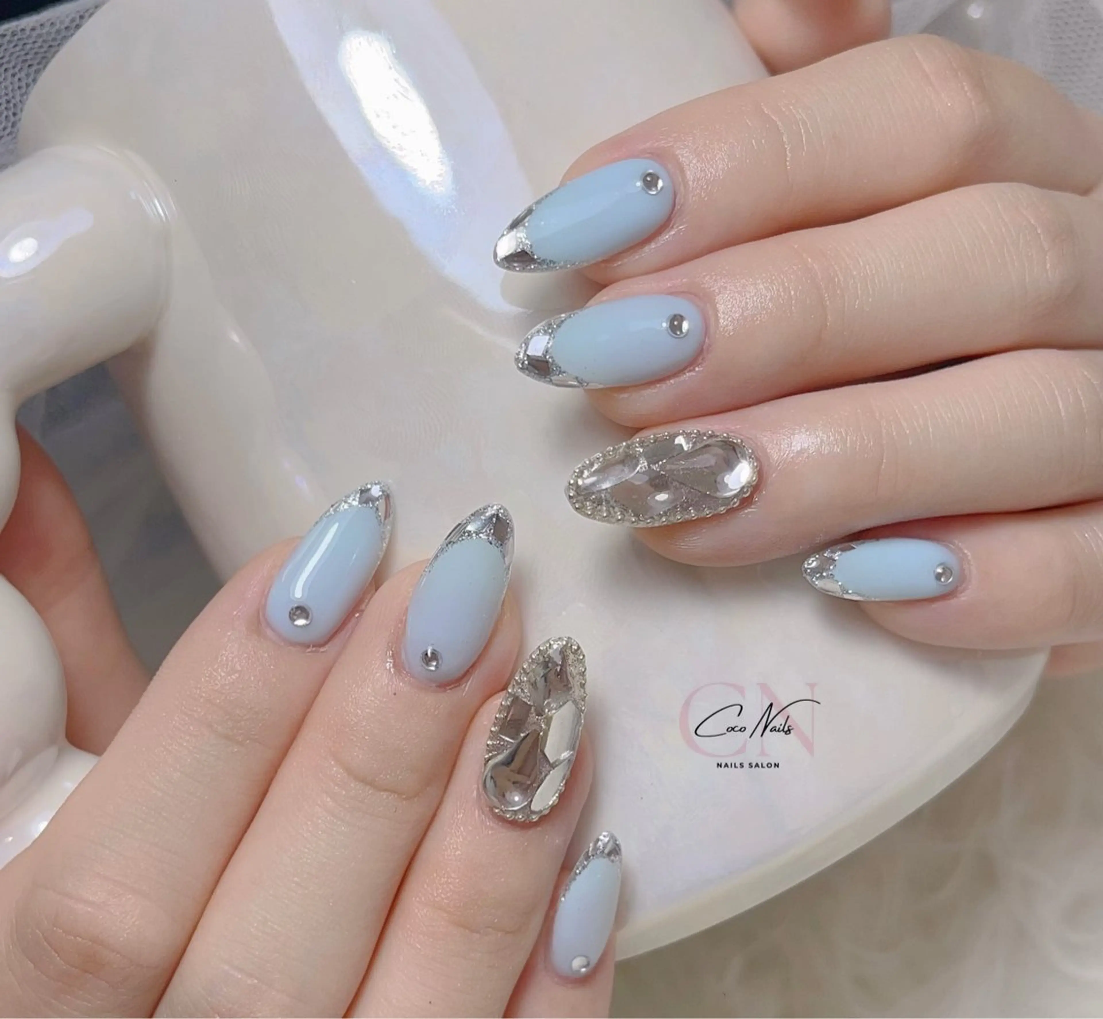 ネイル アートネイル フレンチネイル ジェルネイル 韓国ネイル マグネットネイル ハンドネイル 波 なみのネイルデザイン