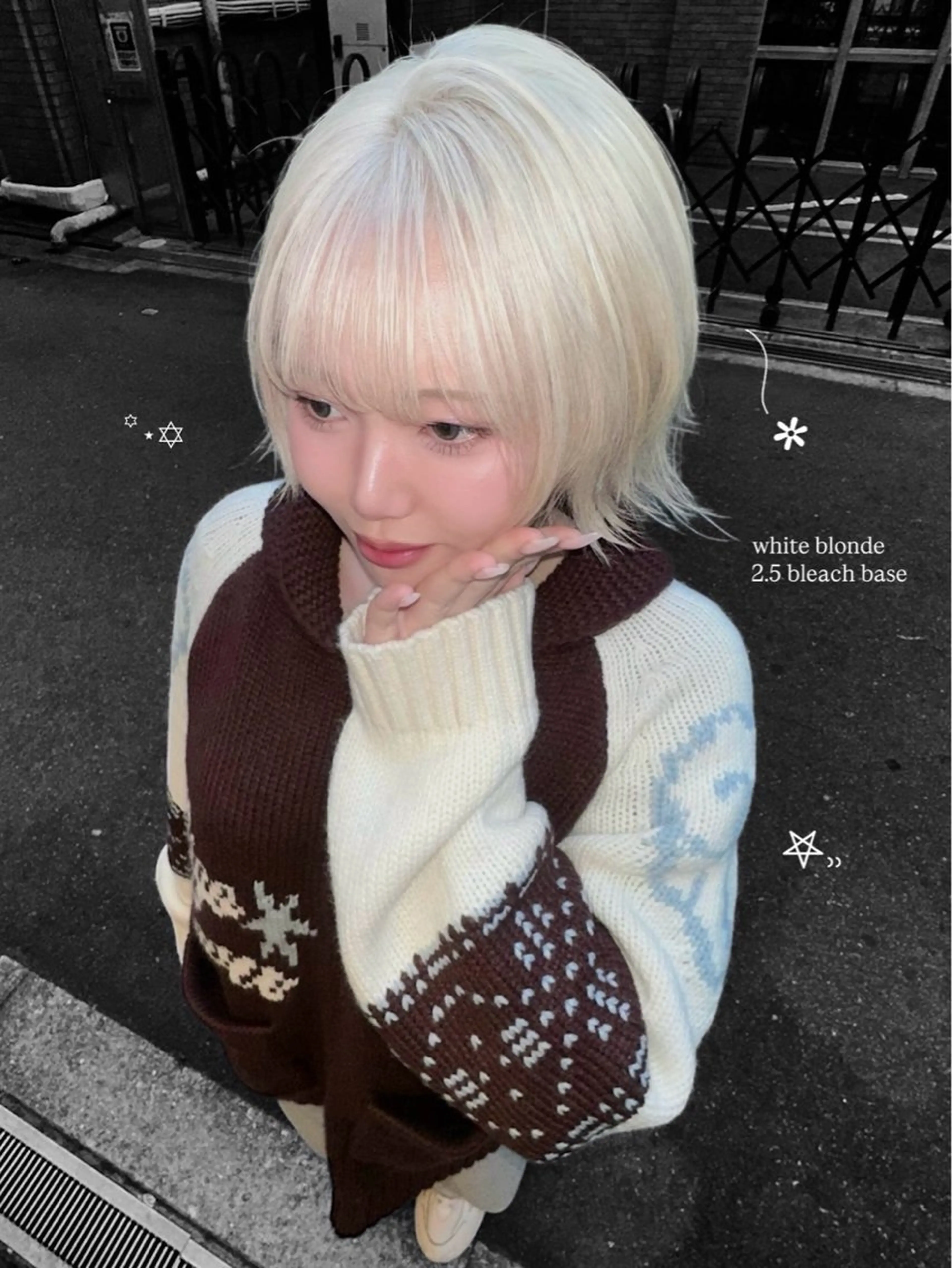 ショート カラー ヘアカラー トリートメント ura/デザイン/ ハイトーン/個性派のヘアスタイル