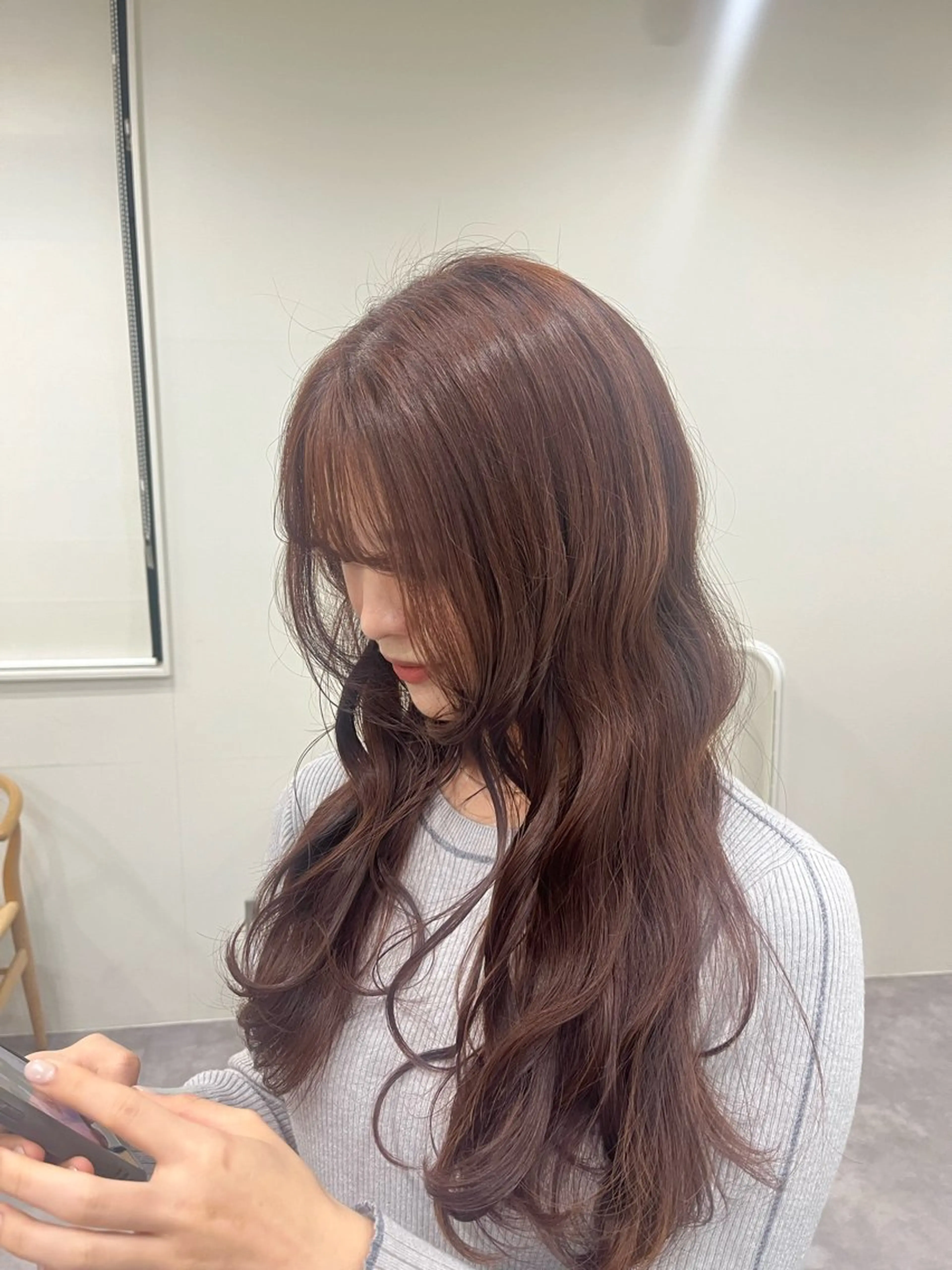 ロング カラー オレンジ 艶髪☆ 秋田 遥華のヘアスタイル