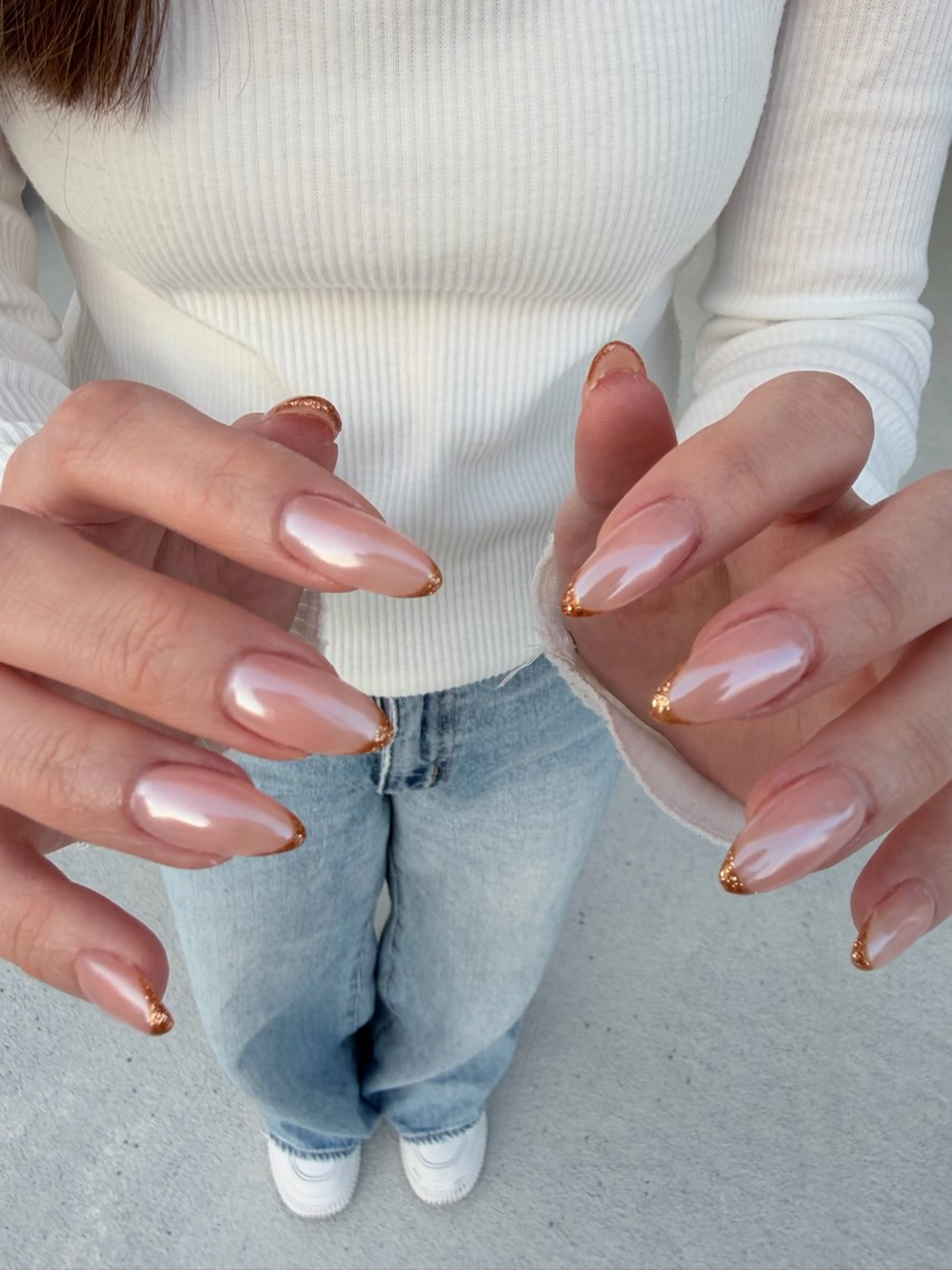 ネイル フレンチネイル ハンドネイル pownini nailのネイルデザイン