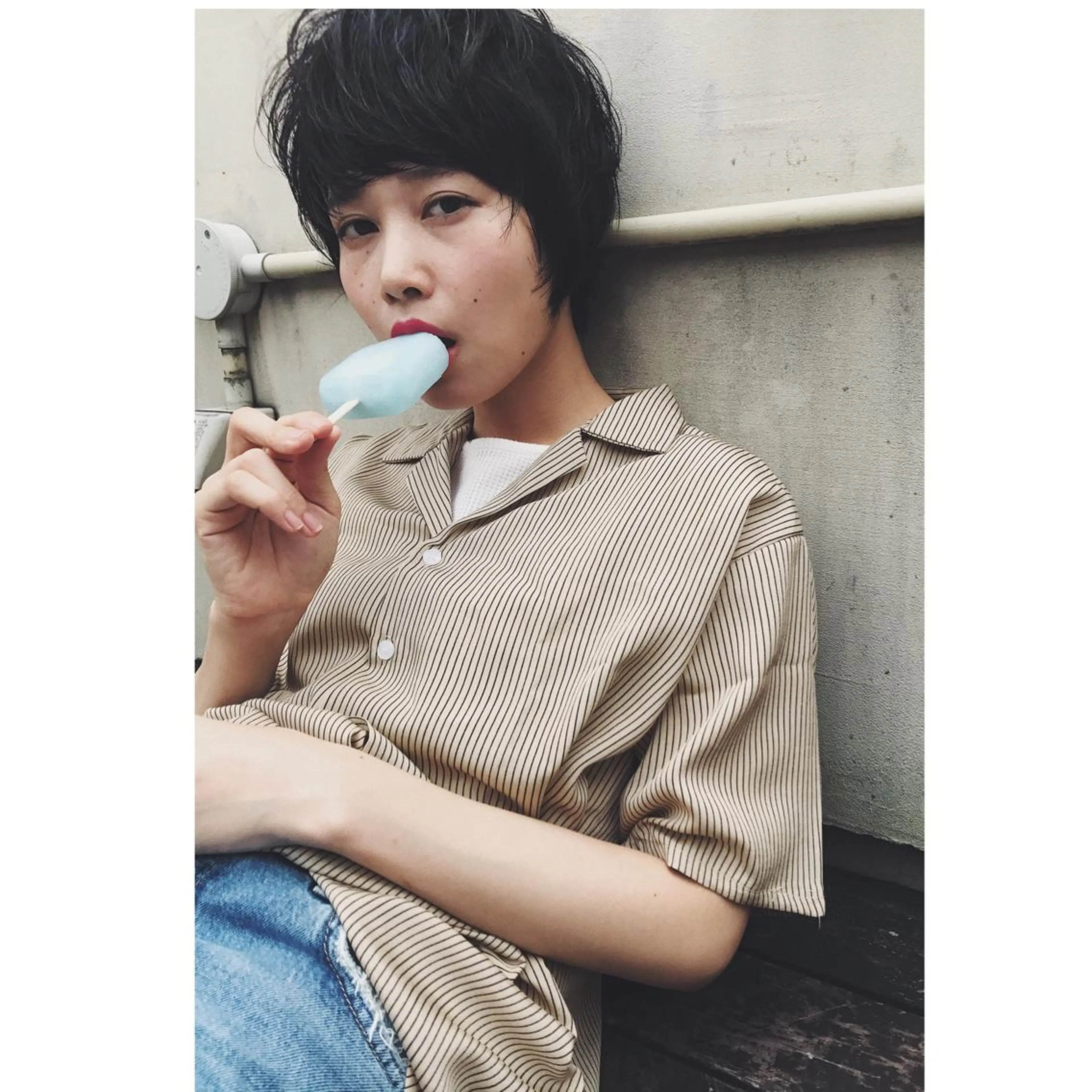 ショート ✨艶ブリーチカラー ✨四ノ宮裕己のヘアスタイル