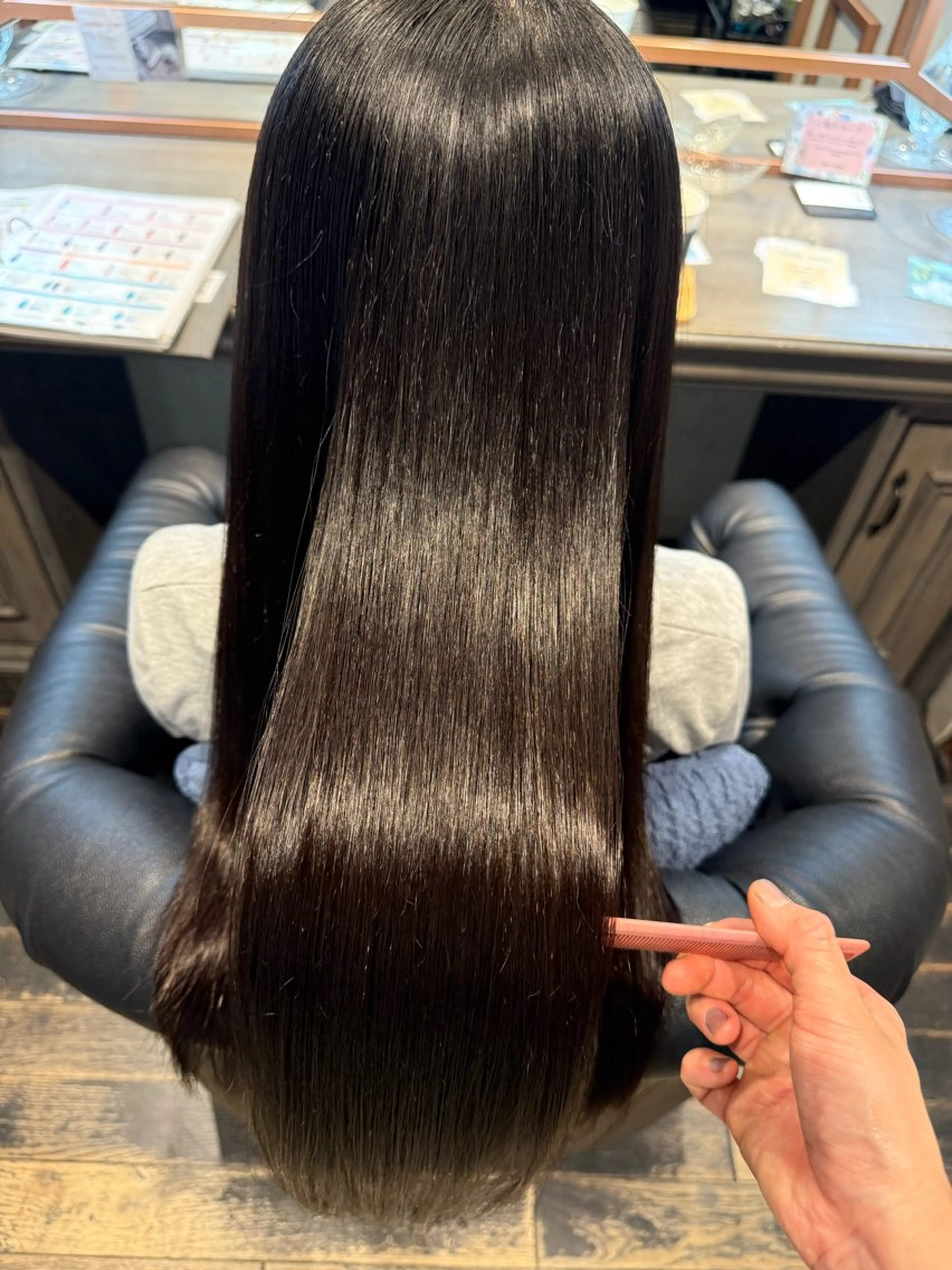 ロング パーマ 酸性ストレート ストレートパーマ 💖ERI💖/酸性 ストレートNo.1のヘアスタイル