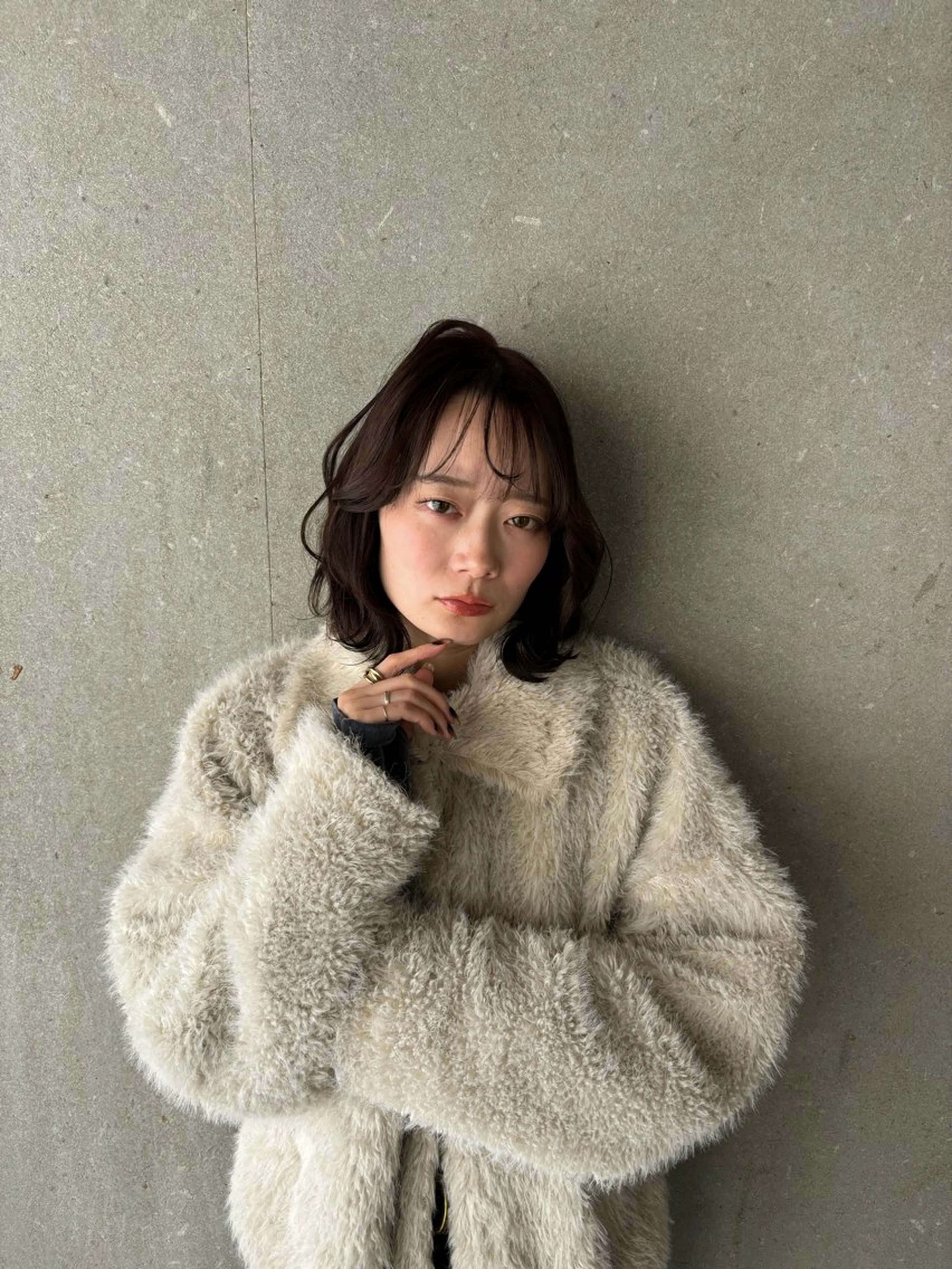 ミディアム カラー 艶髪ブリーチ/レイヤ ー/竹本幸希のヘアスタイル