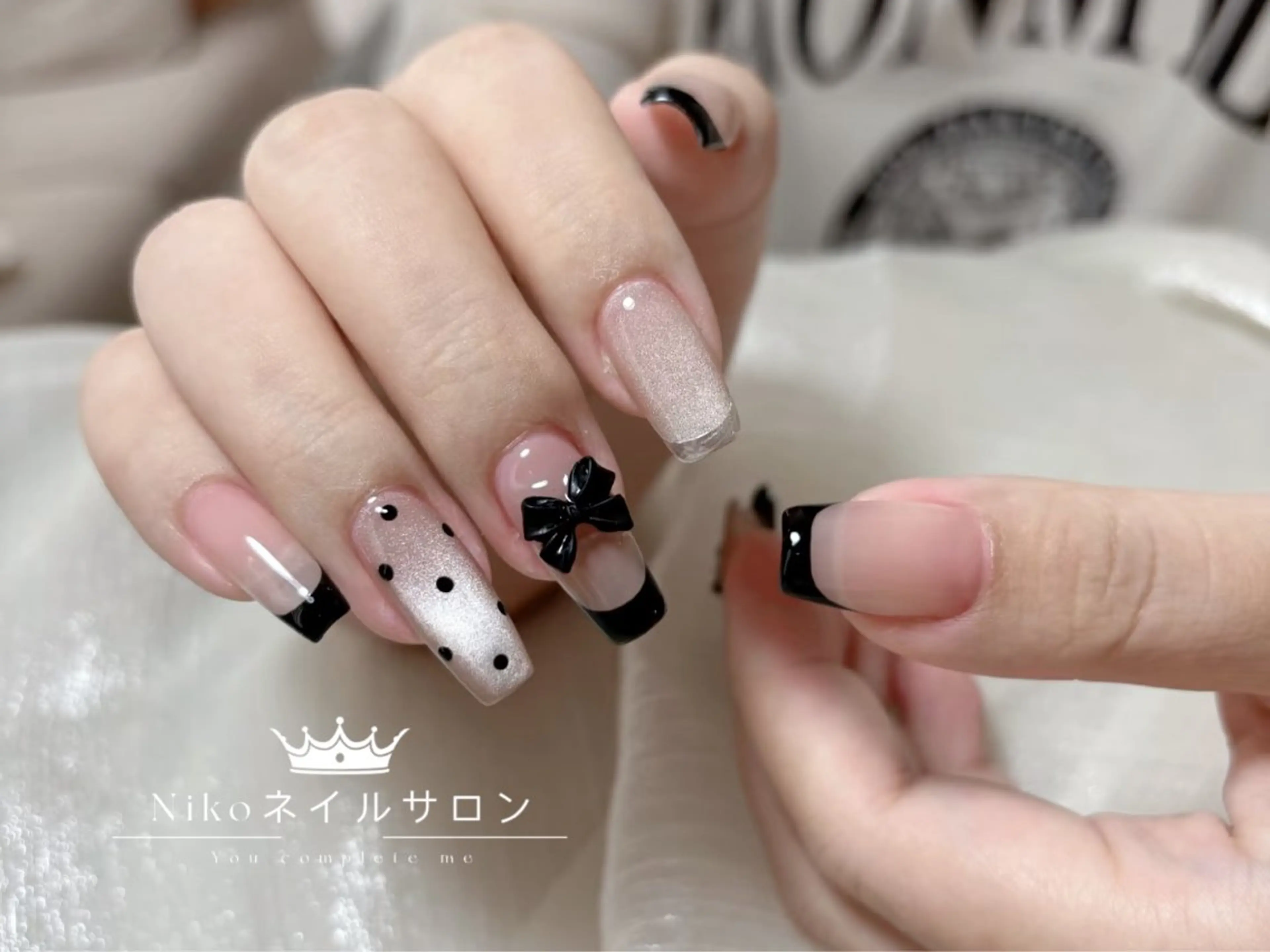 ネイル チークネイル フットネイル フレンチネイル ジェルネイル ガラスフレンチ Nikosalon rikoのネイルデザイン