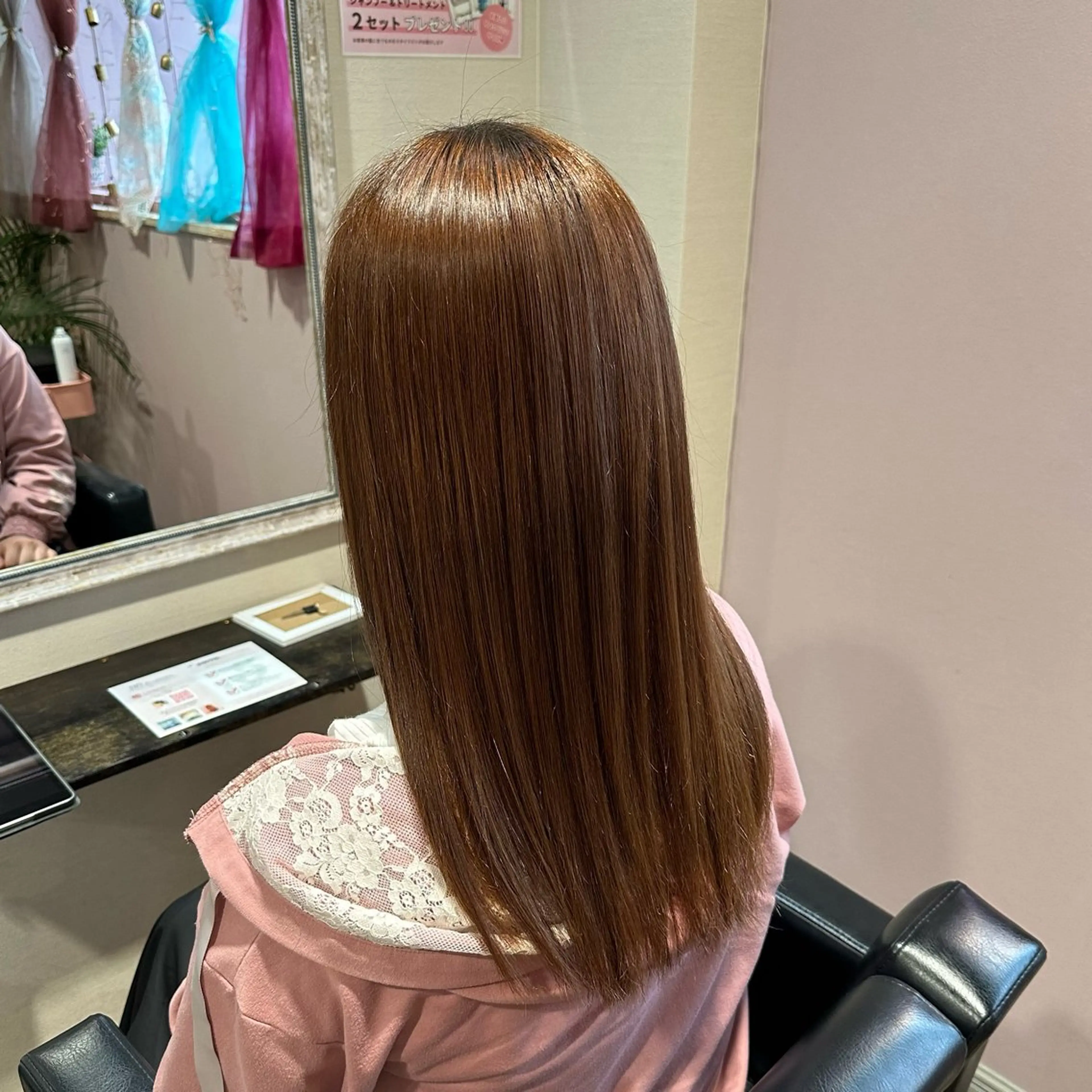 ロング パーマ 縮毛矯正 ストレートパーマ 柔らかいcolor ￤韓国￤🩰マユ🩰のヘアスタイル