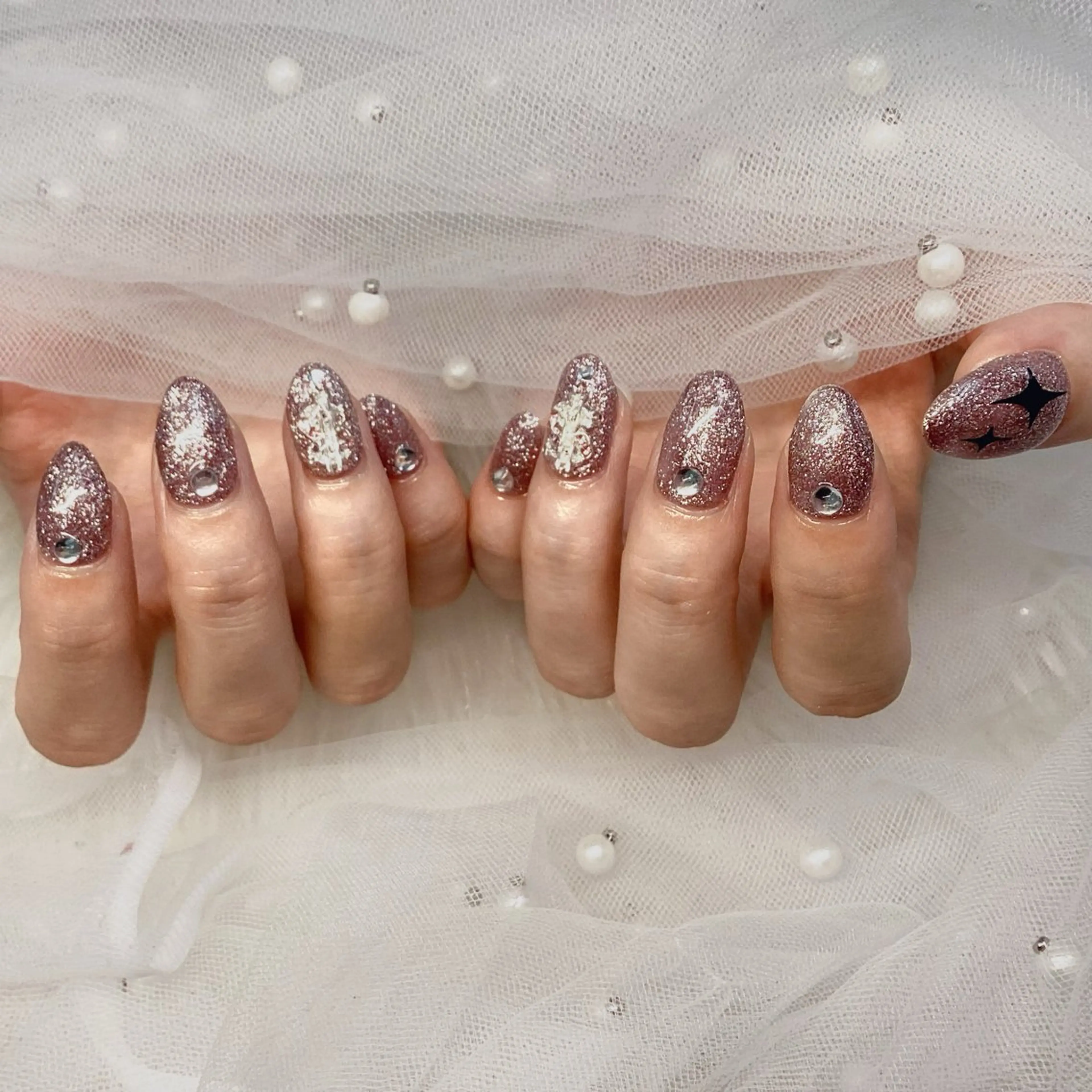 ネイル パーツ全部¥110 サロンミミのネイルデザイン