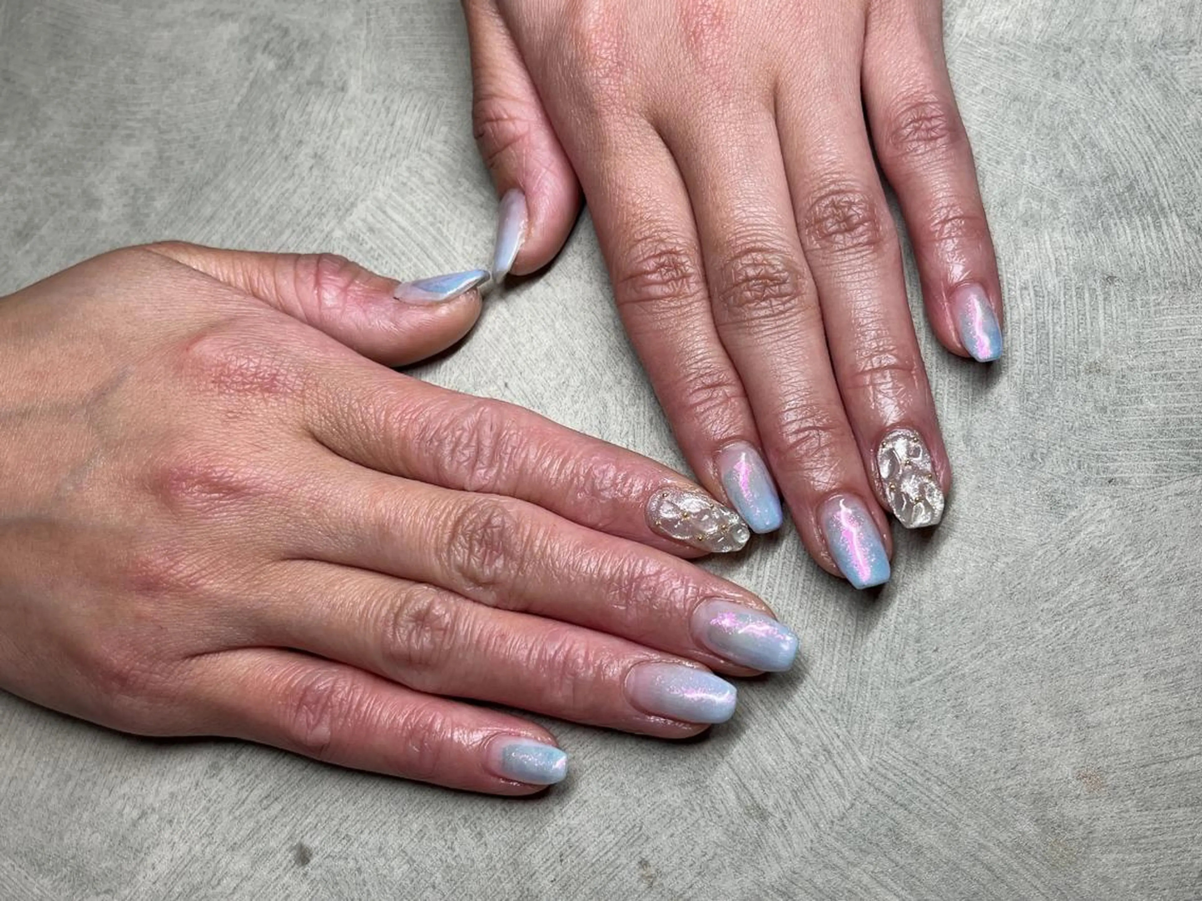 ネイル ブルー ニュアンスネイル MIKA ♡のネイルデザイン