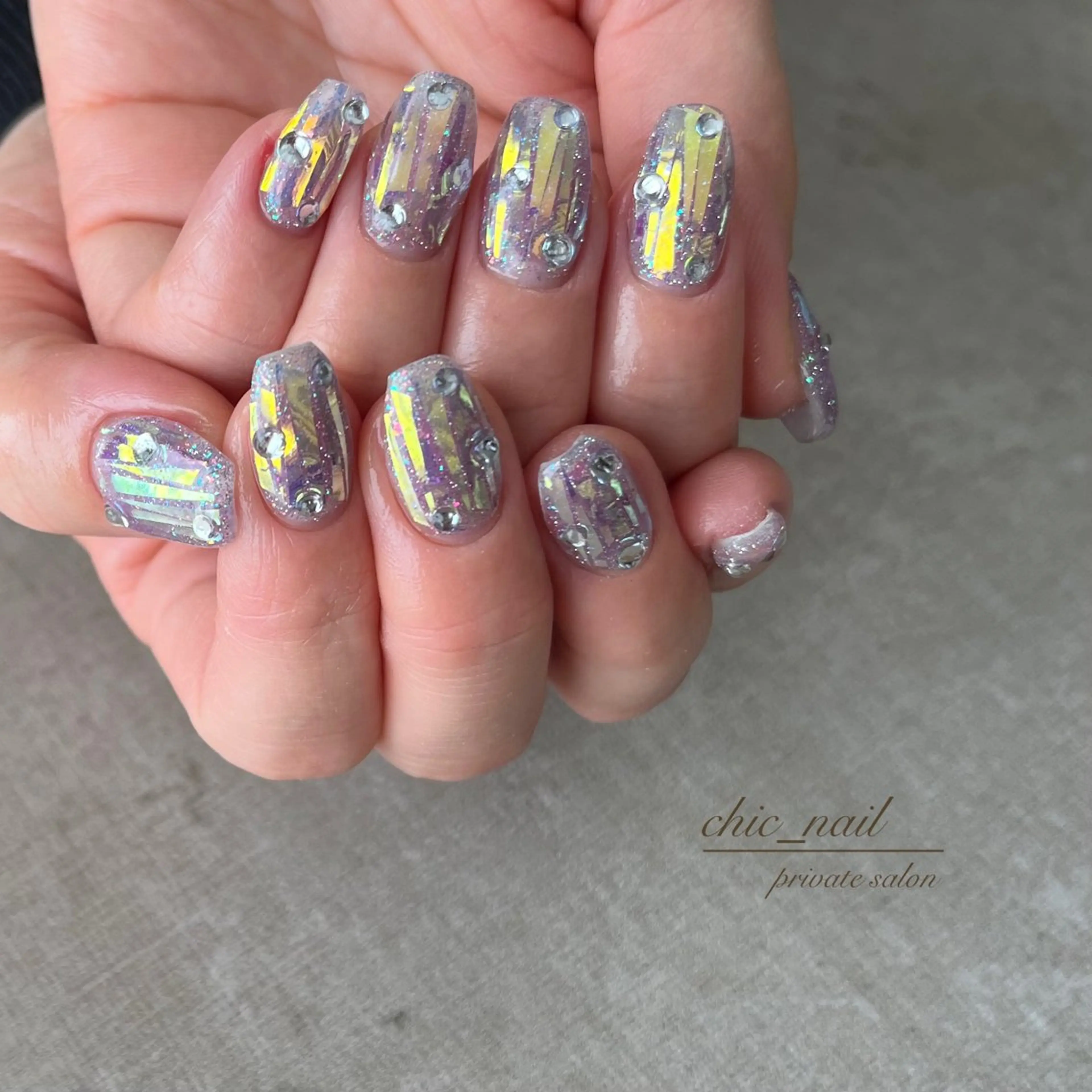 ネイル フラッシュネイル キラキラネイル chic_nail chieのネイルデザイン