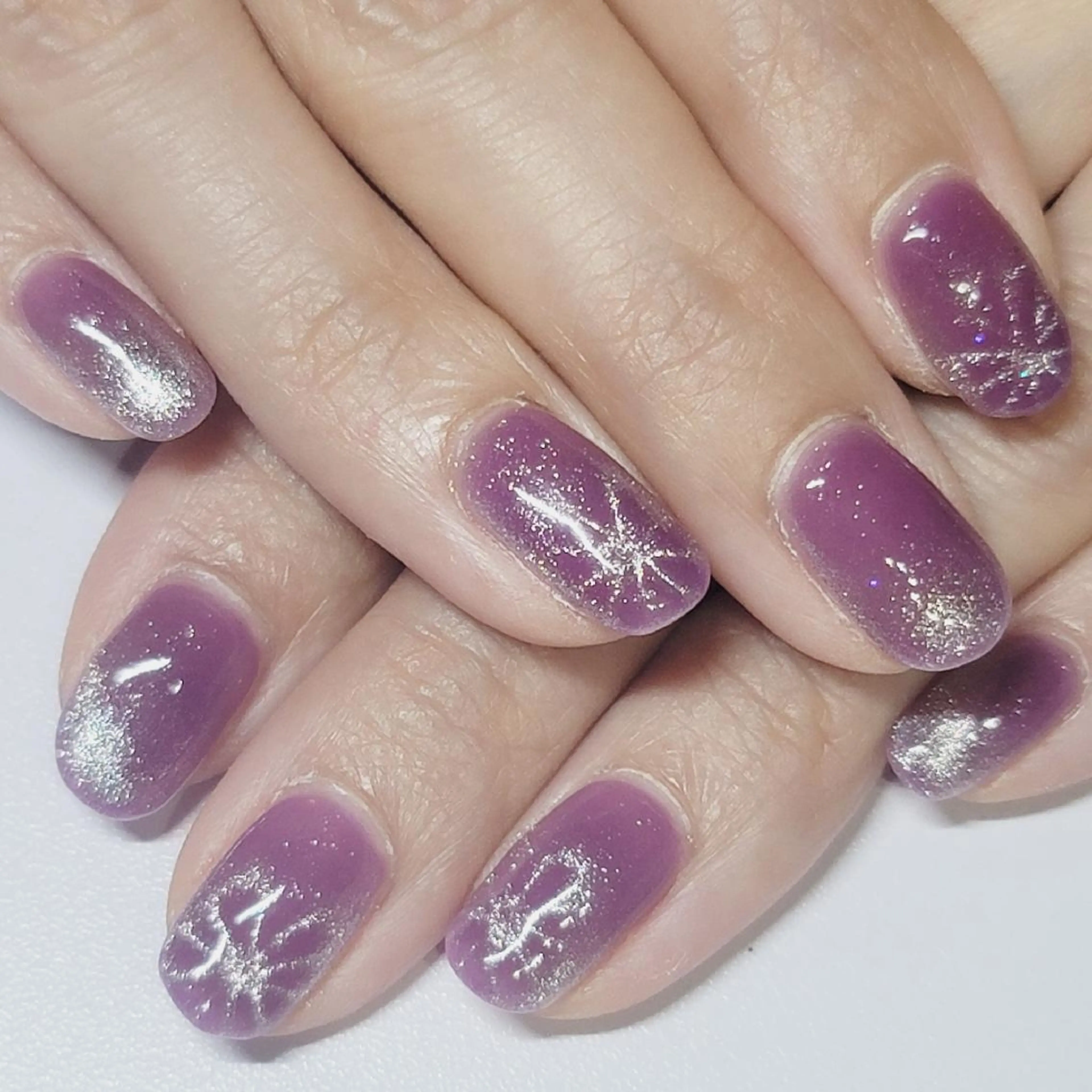 ネイル アートネイル マグネットネイル ワンカラーネイル オレンジ シルバー ハンドネイル よしだ ひろきのネイルデザイン