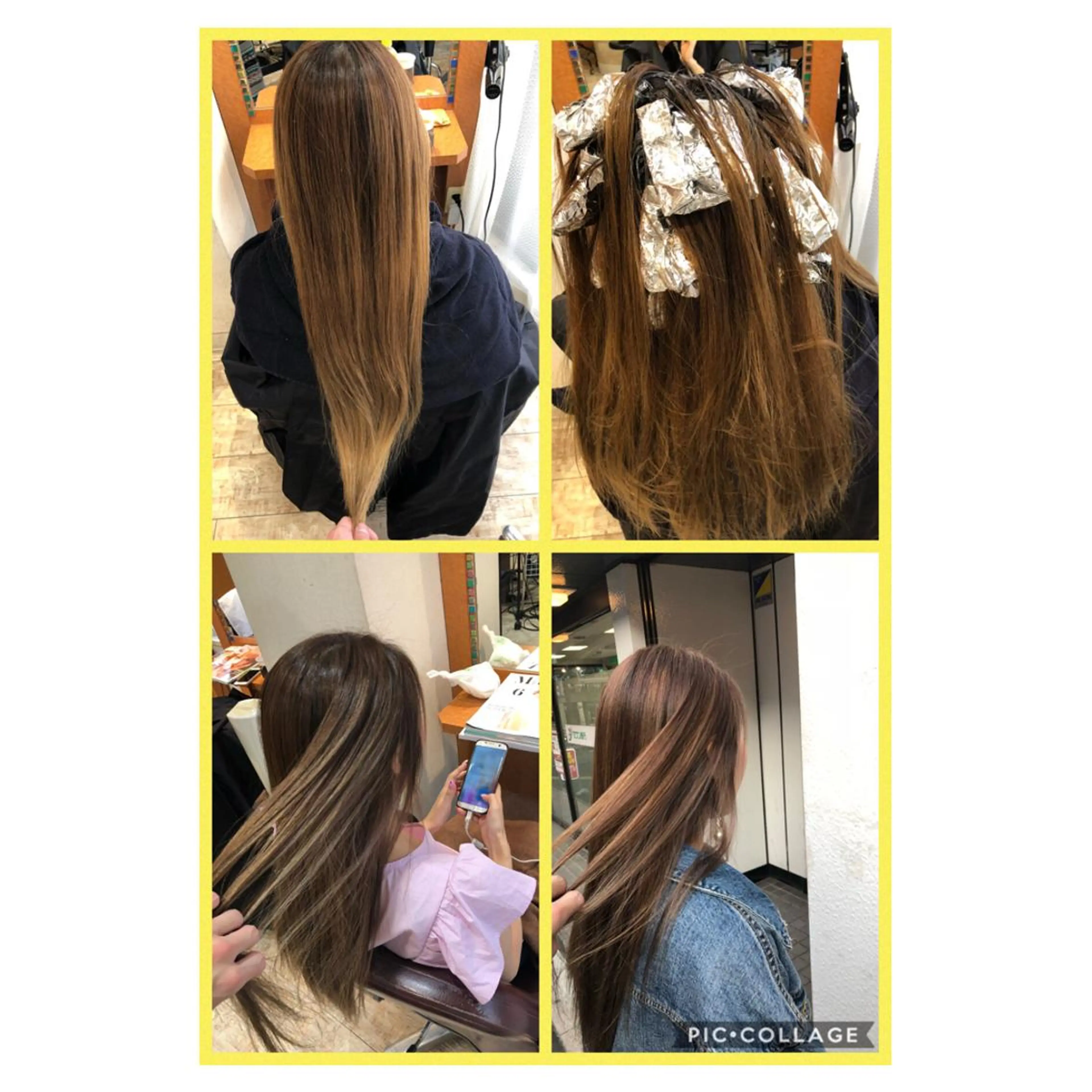 ロング カラー グレージュ ハイライトカラー ハイライト 100%髪質改善特化 TRUNSのヘアスタイル