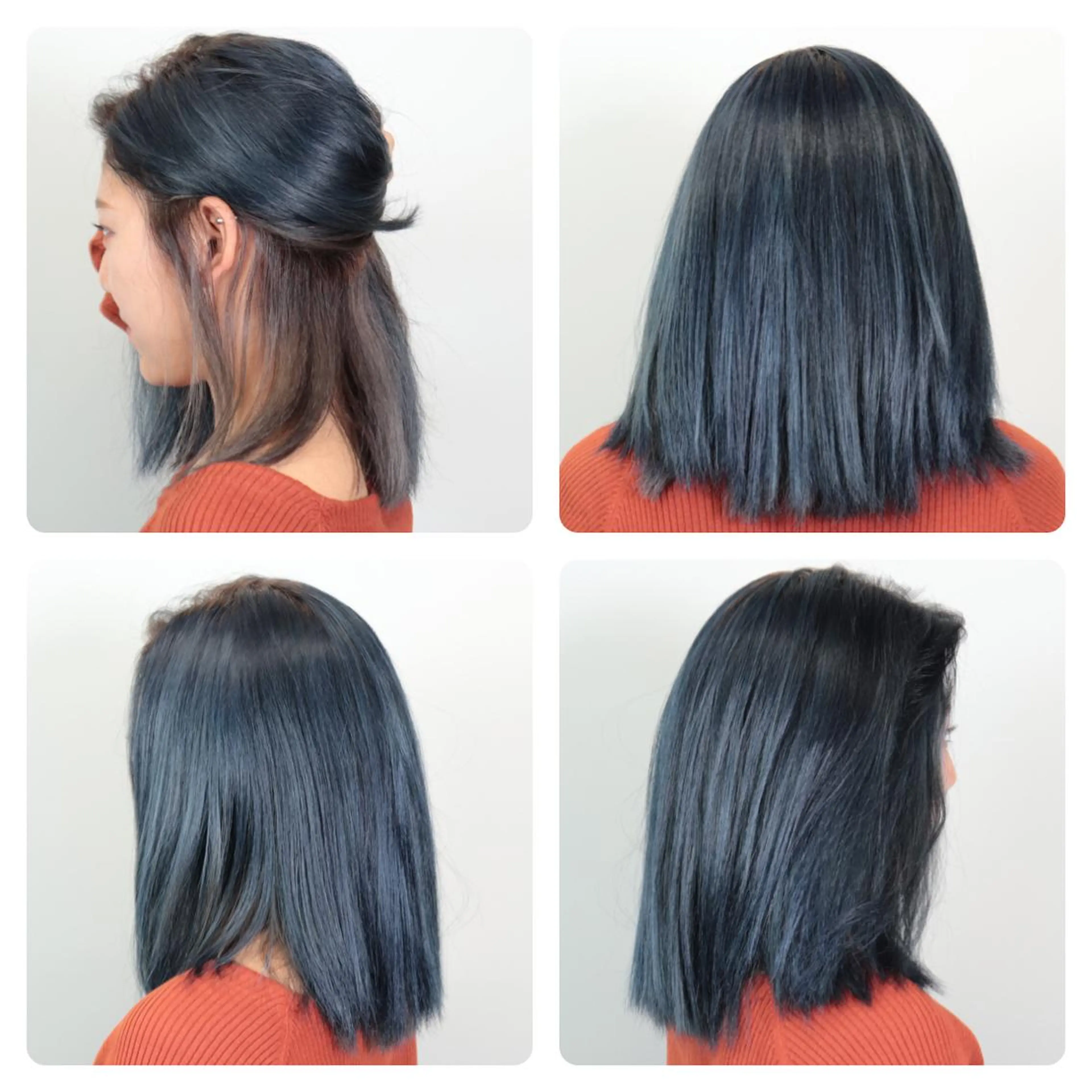 セミロング カラー ブルーカラー パープルカラー シルバー 秋葉 洸平のヘアスタイル