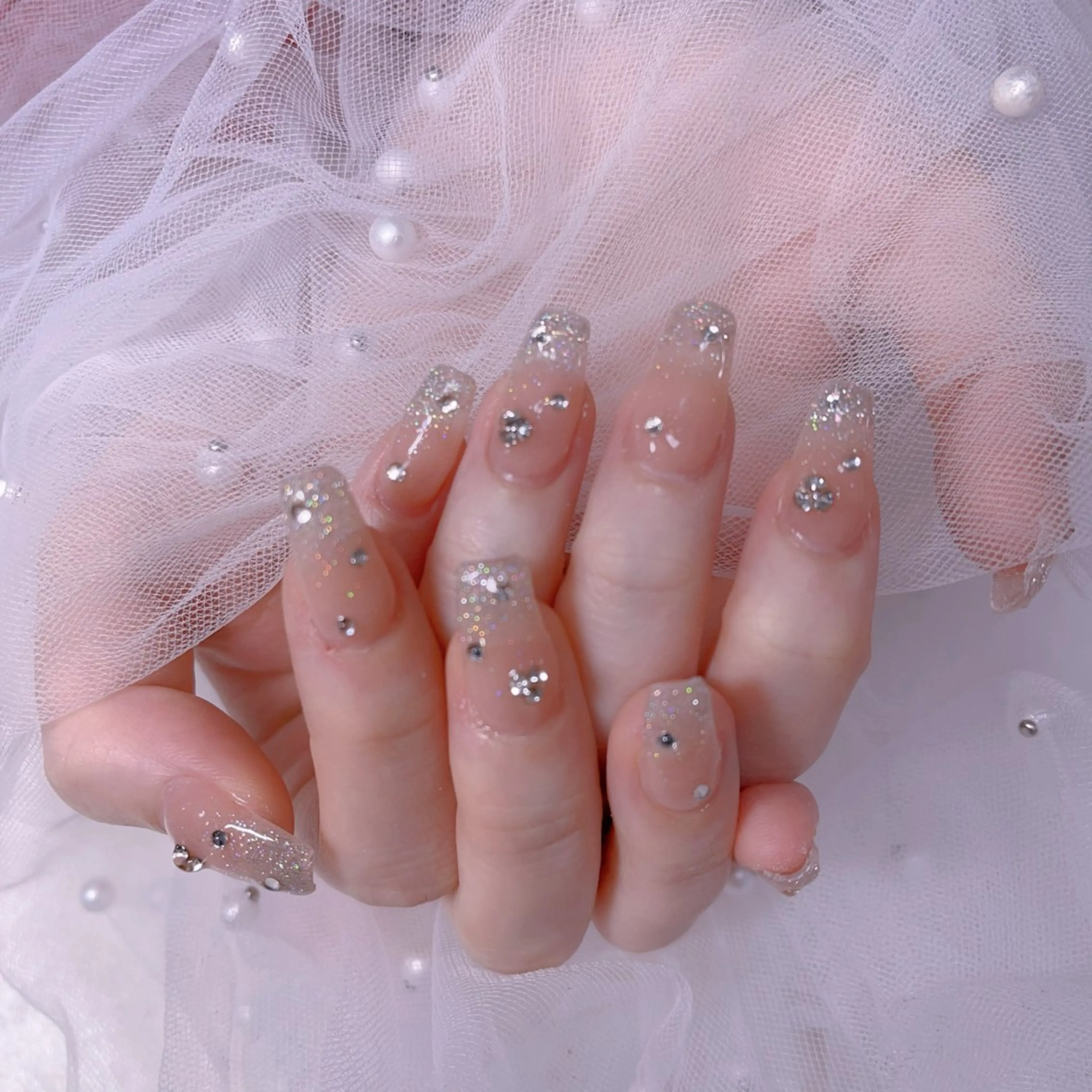 メンズ ネイル アートネイル フレンチネイル ジェルネイル キラキラネイル パラジェル Bloom スカルプ専門店のネイルデザイン