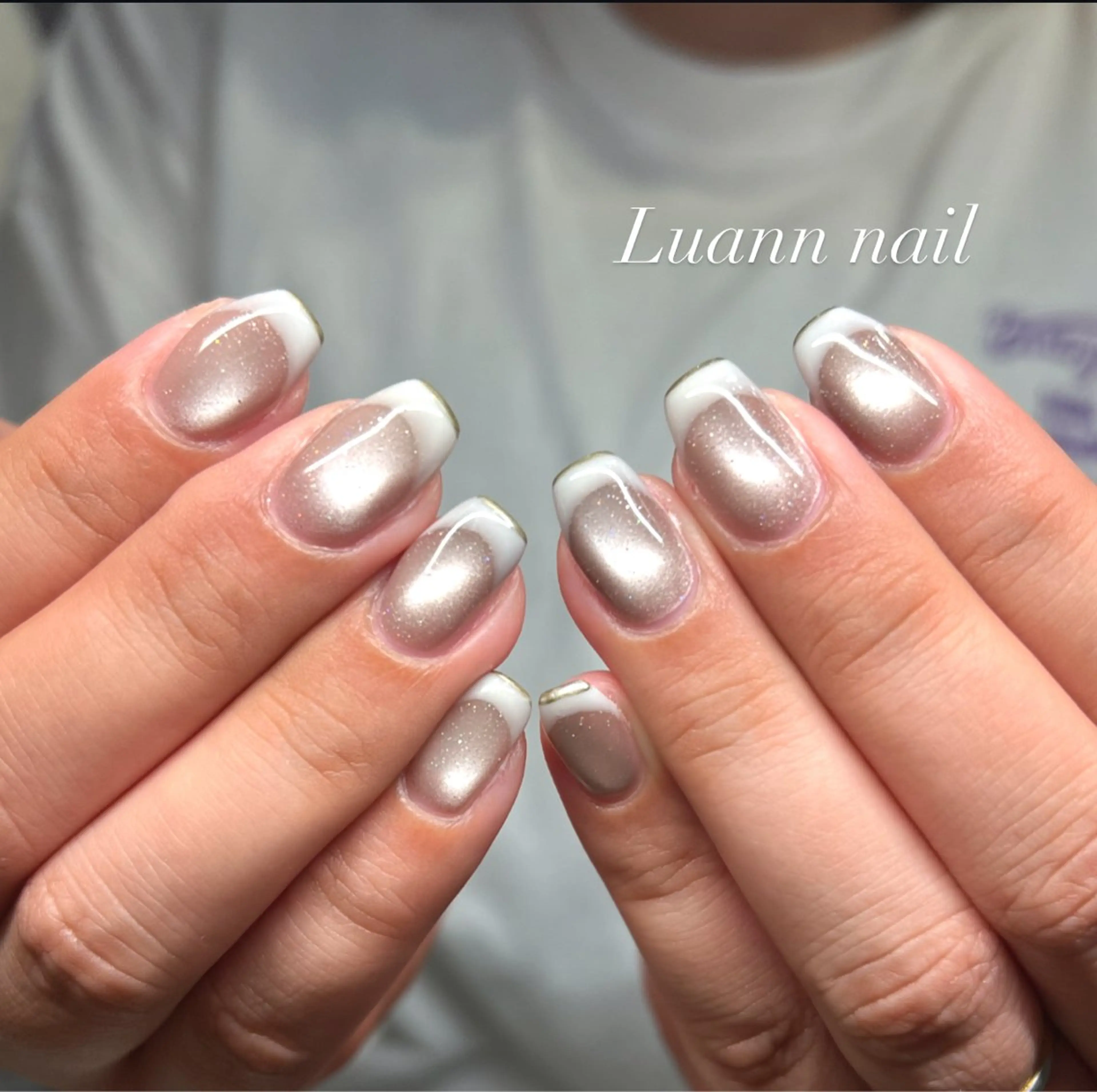 ネイル フレンチネイル マグネットネイル ハンドネイル Luann nail所属・Luann nail Sakiのネイルデザイン