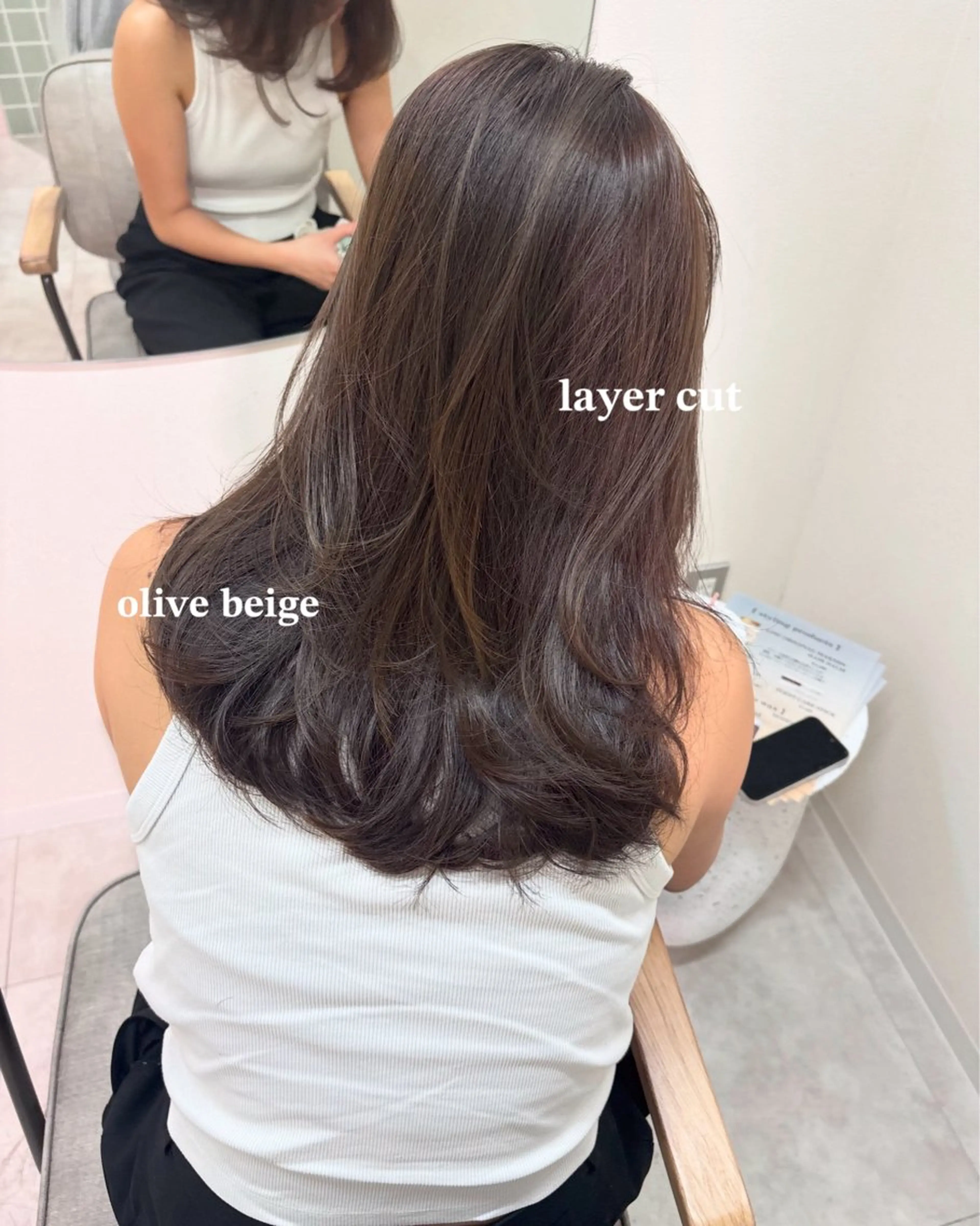 セミロング カラー カット ヘアカラー トリートメント ヘッドスパ 広島/わかな/ヘア セット/オリーブのヘアスタイル