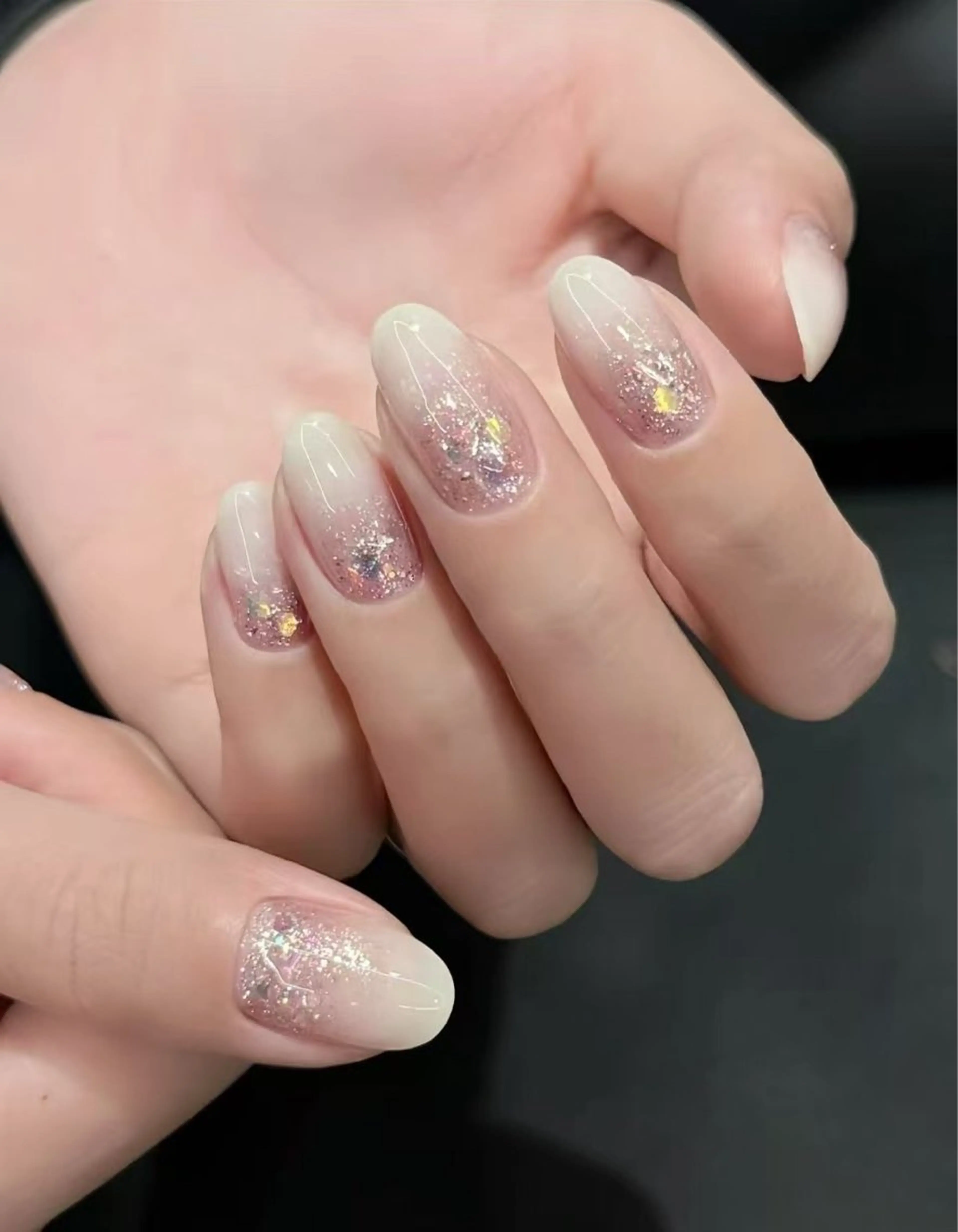 ネイル フラワーネイル フレンチネイル ジェルネイル ガラスフレンチ ハート ハンドネイル BabyYouMi ねねのネイルデザイン