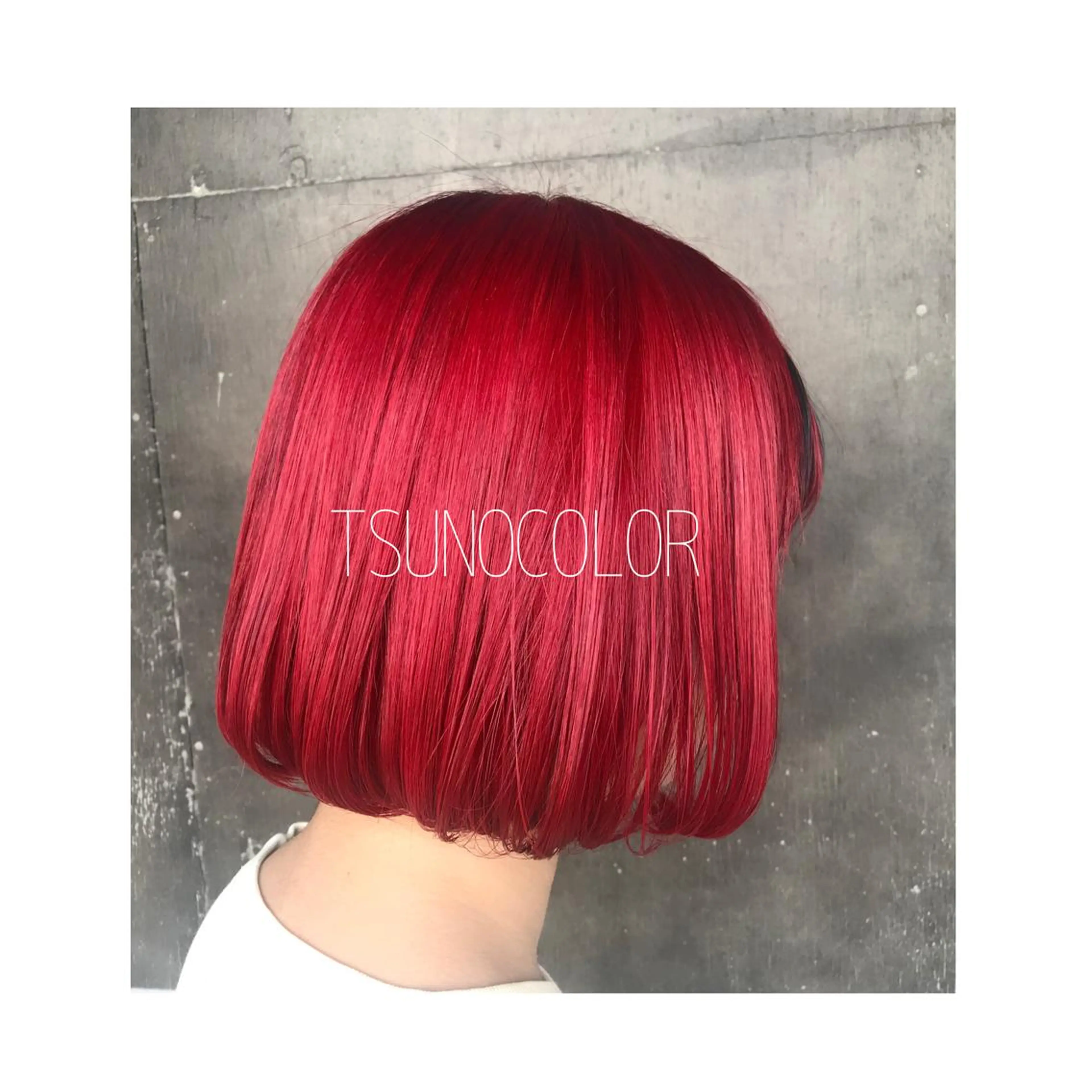 ショート カラー レッドカラー ボブ カット トリートメント GARU-ガル-所属・TSUNO🦖 派手髪/オタク美容師のヘアスタイル