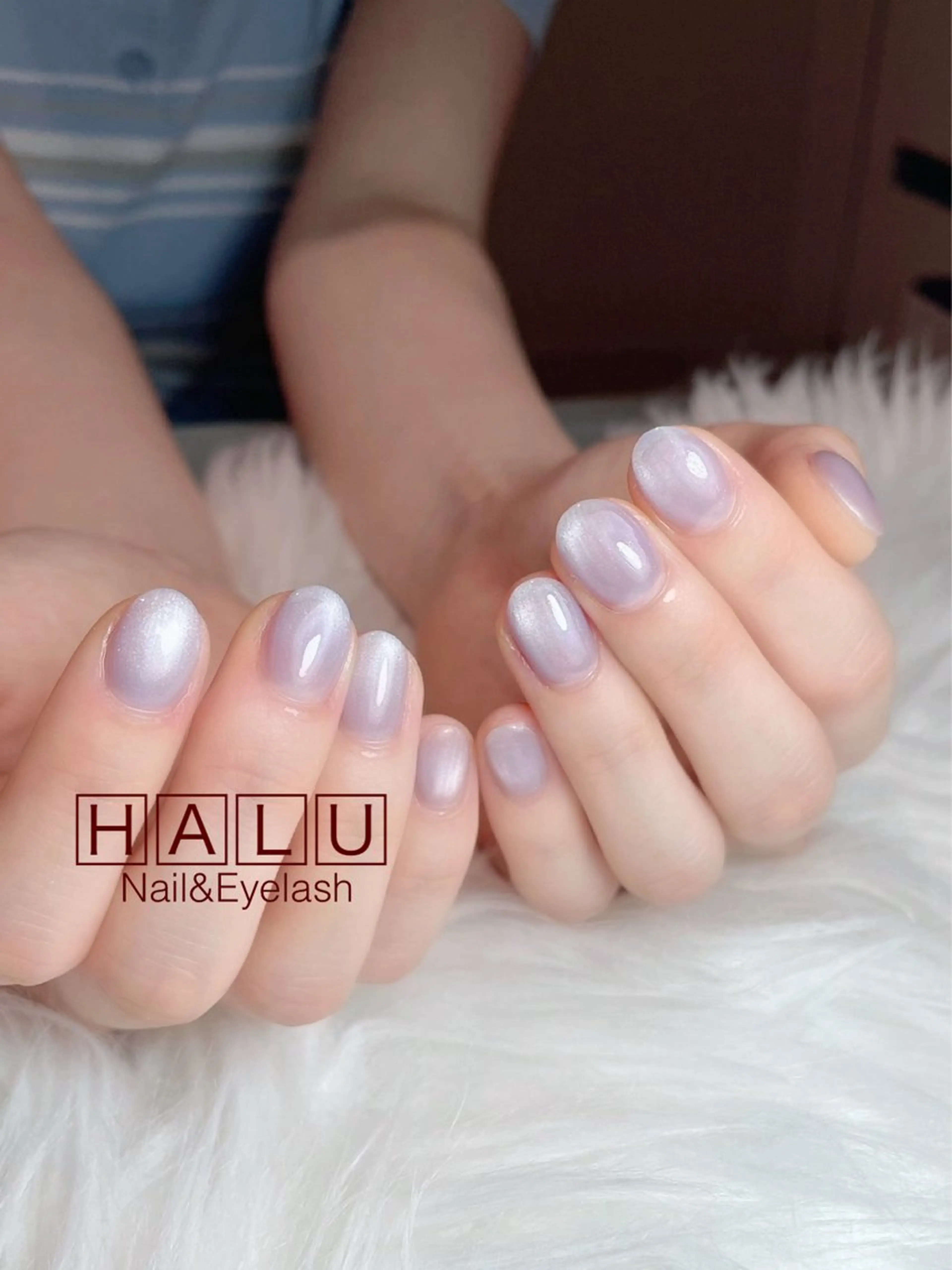 ネイル ブルー マグネットネイル HALU ハルのネイルデザイン