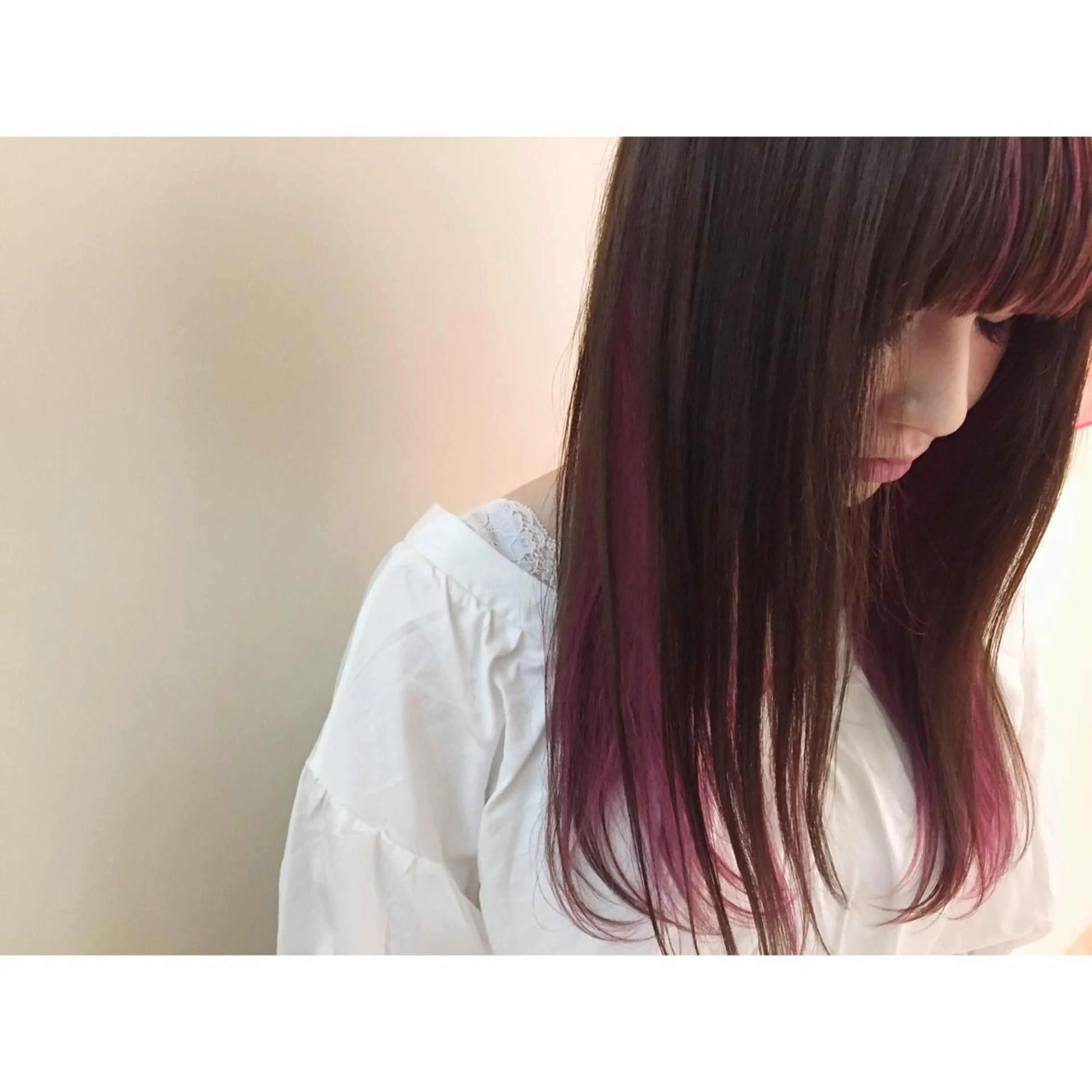 セミロング カラー 加藤 利基のヘアスタイル