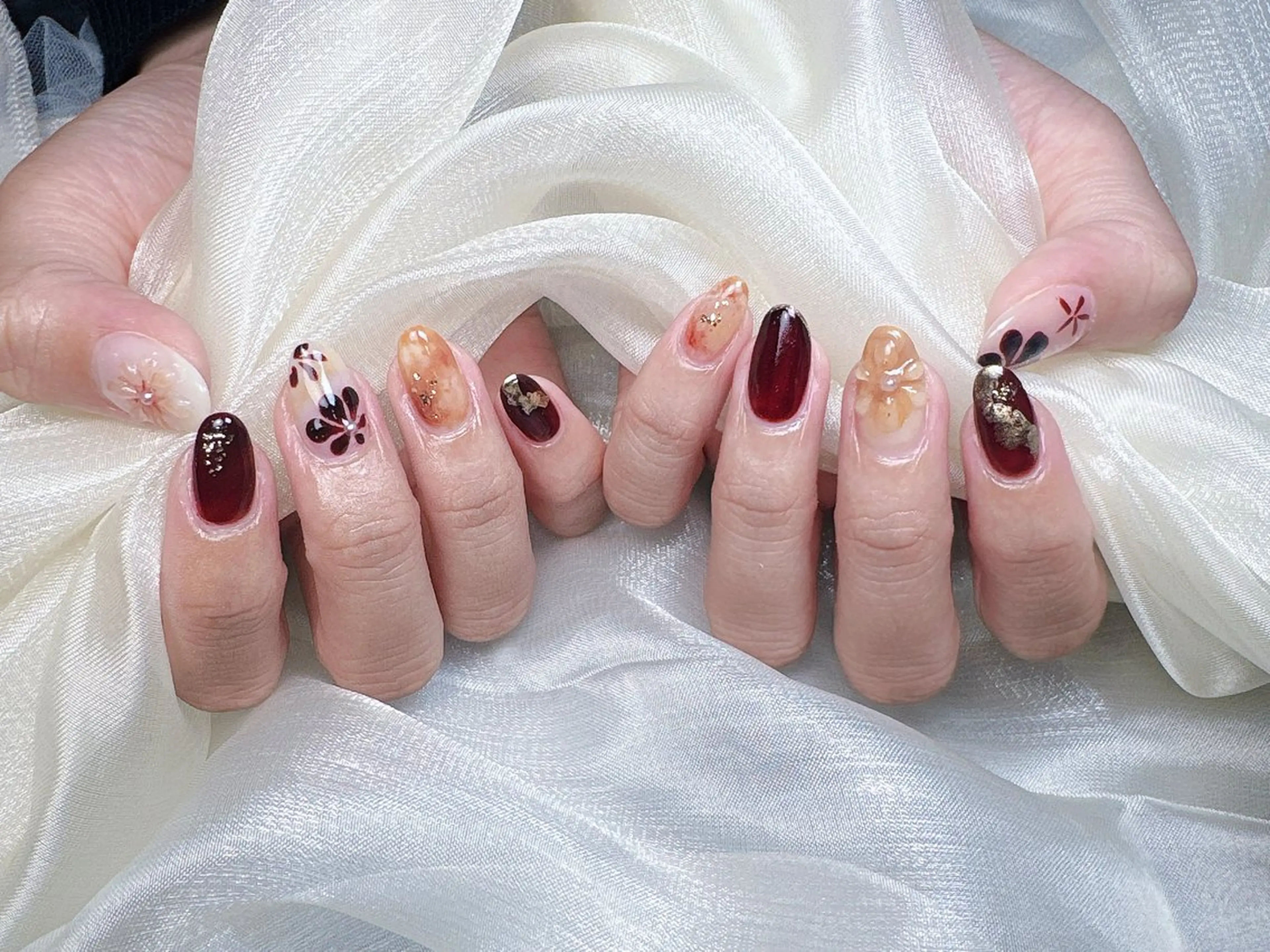 ネイル 長さ出し フレンチネイル ジェルネイル ガラスフレンチ 韓国ネイル ハンドネイル ハンドケア HD Studioのネイルデザイン