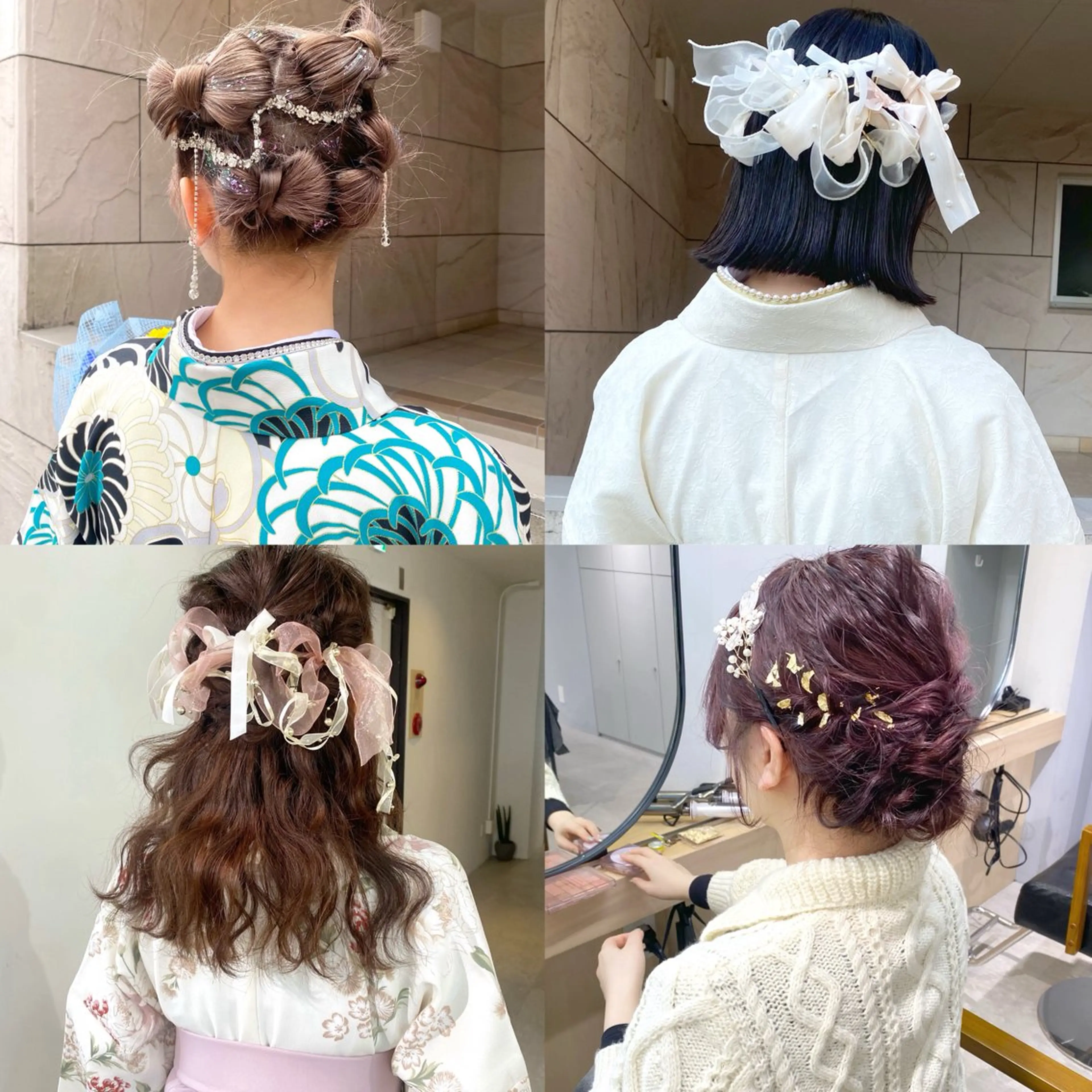 ロング ヘアアレンジ 成人式 卒業式のヘアスタイル 着付け mizuki/ピンク ベージュ.レイヤーのヘアスタイル