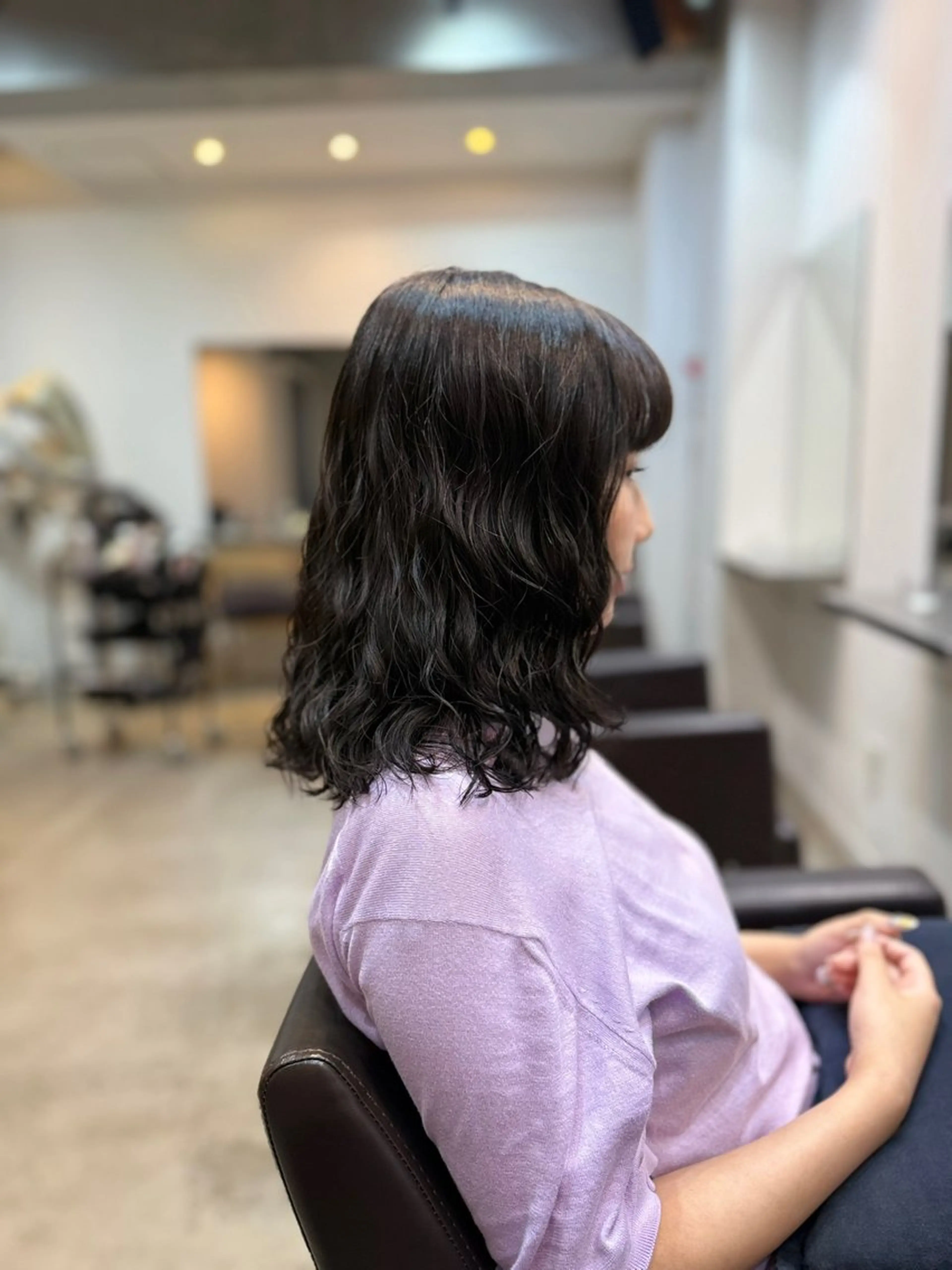 ミディアム カット パーマ トリートメント デジタルパーマ/ ウェーブパーマ/神野のヘアスタイル