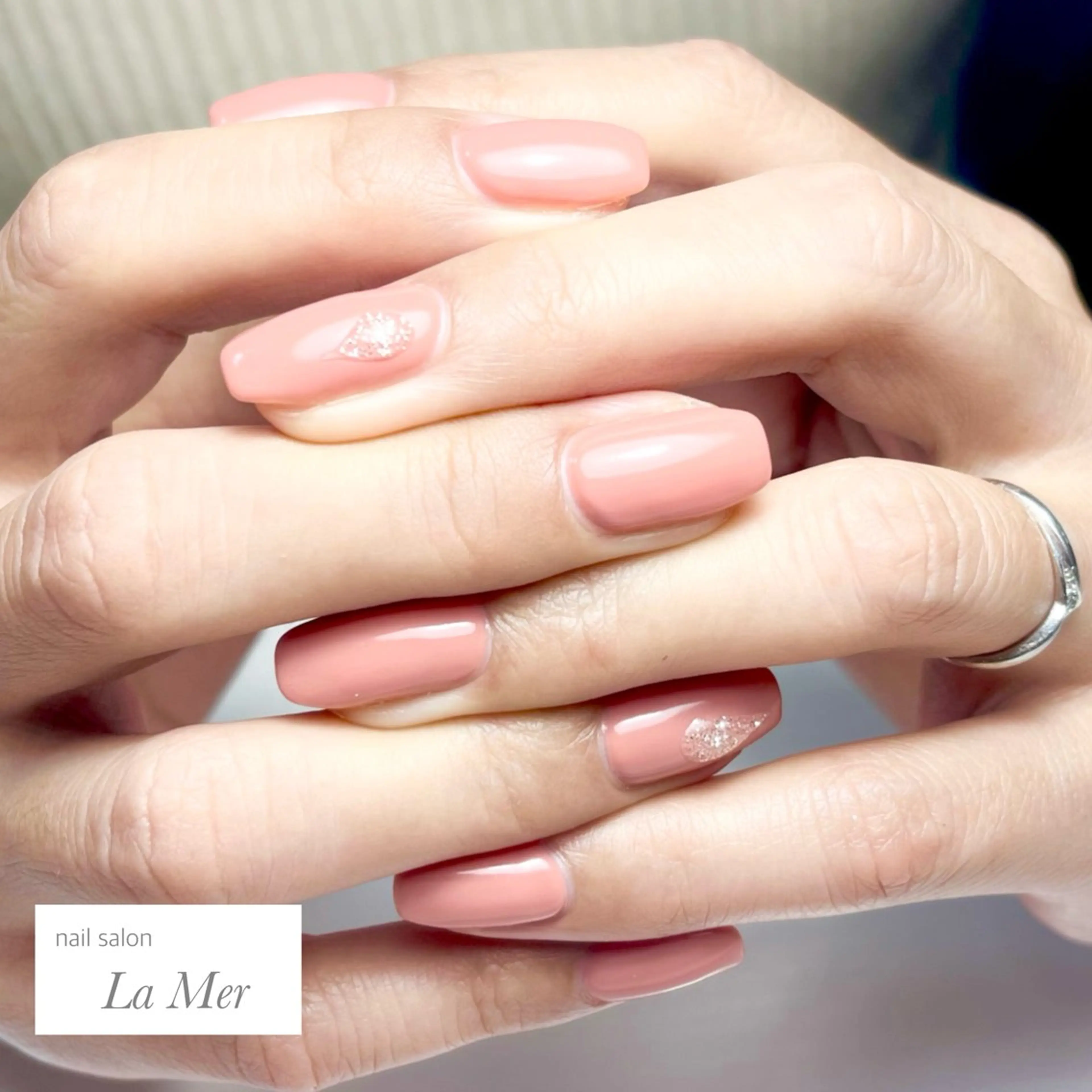 ネイル ジェルネイル キラキラネイル ラメ(グリッター) オフィスネイル ワンカラーネイル ハンドネイル nailsalon La Merのネイルデザイン