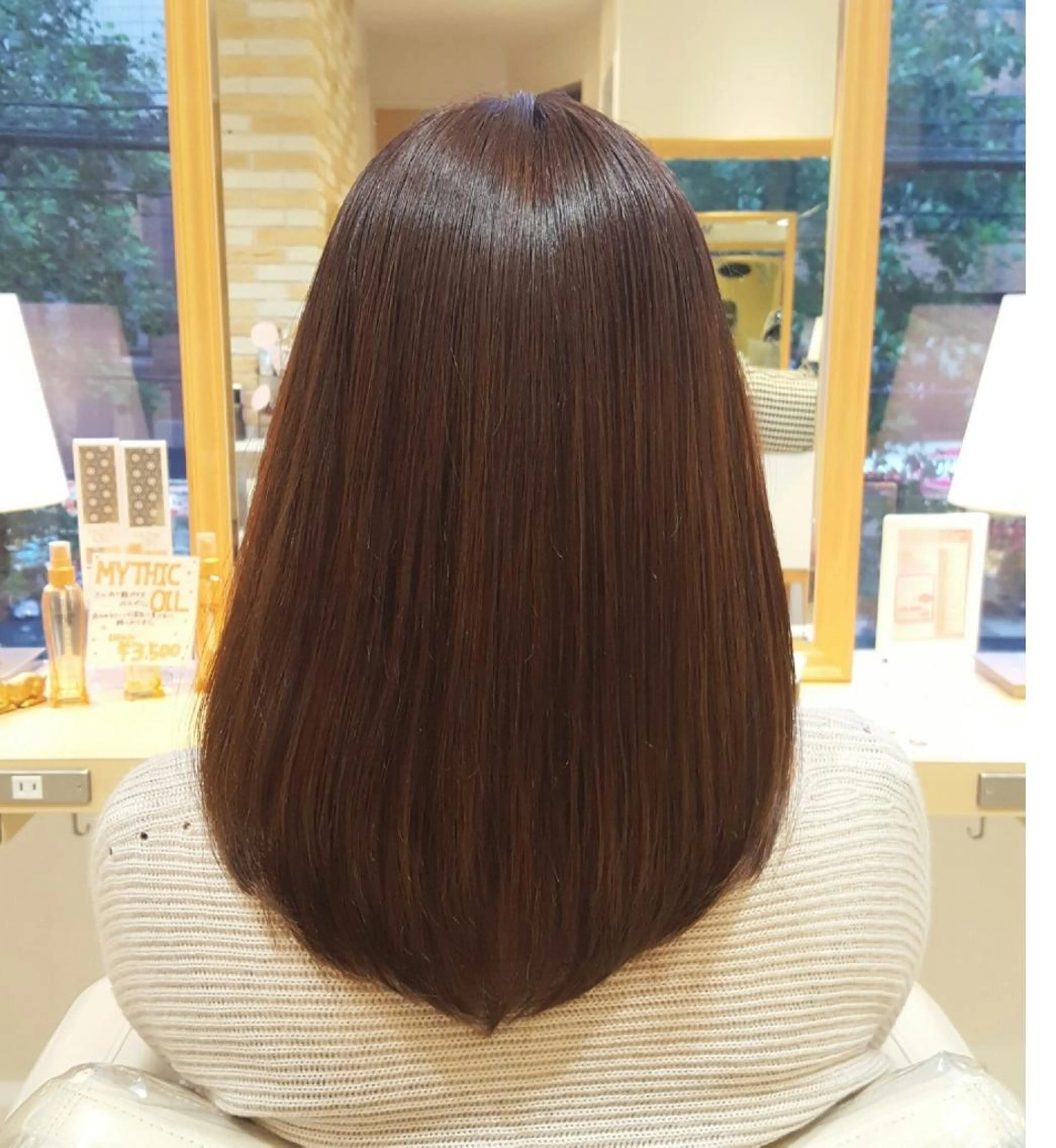 セミロング カラー 縮毛矯正 トリートメント 美髪⭐︎髪質改善 井上 康司のヘアスタイル