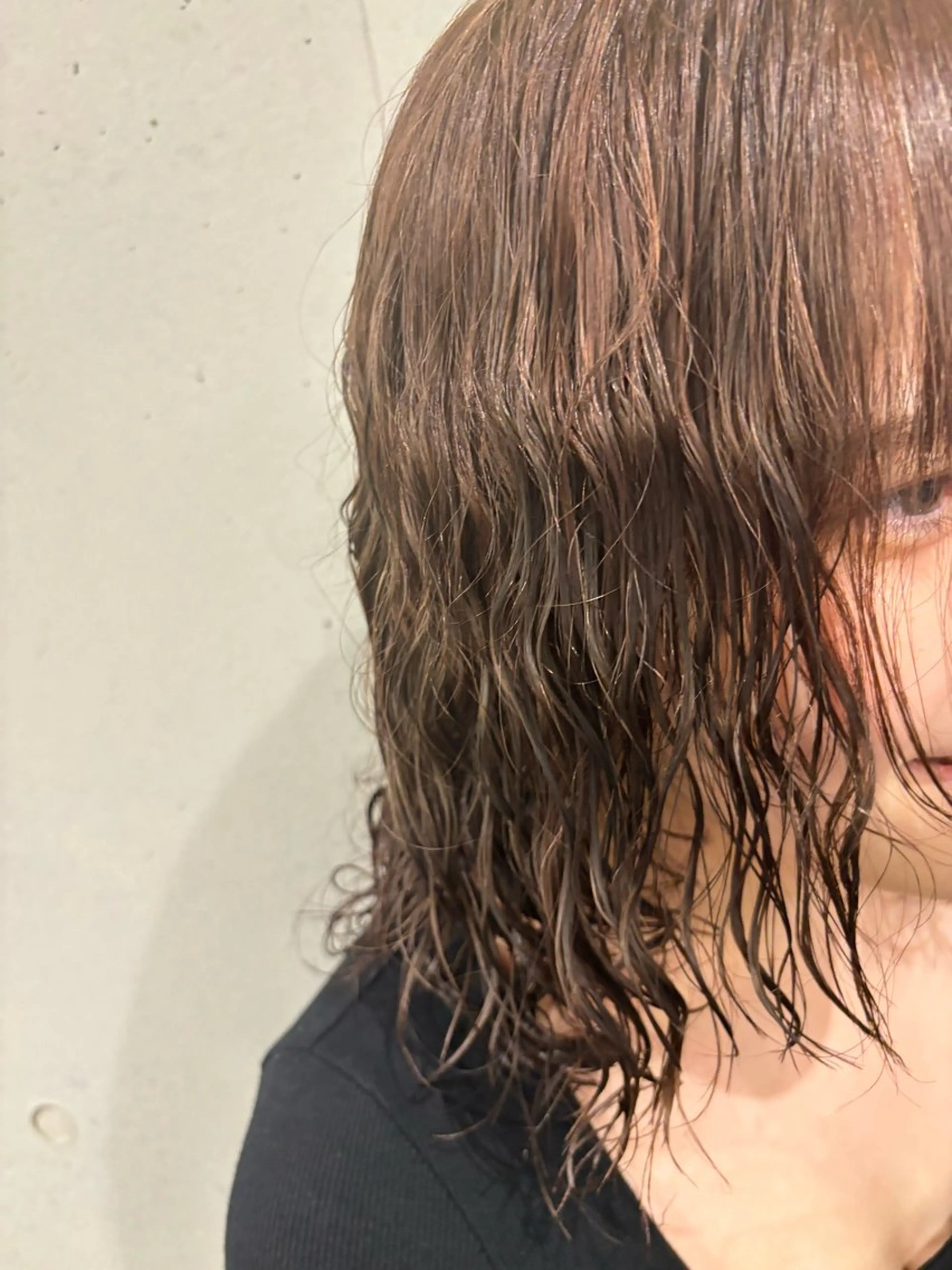 ミディアム パーマ カット/暖色カラー/ rikako🌻のヘアスタイル