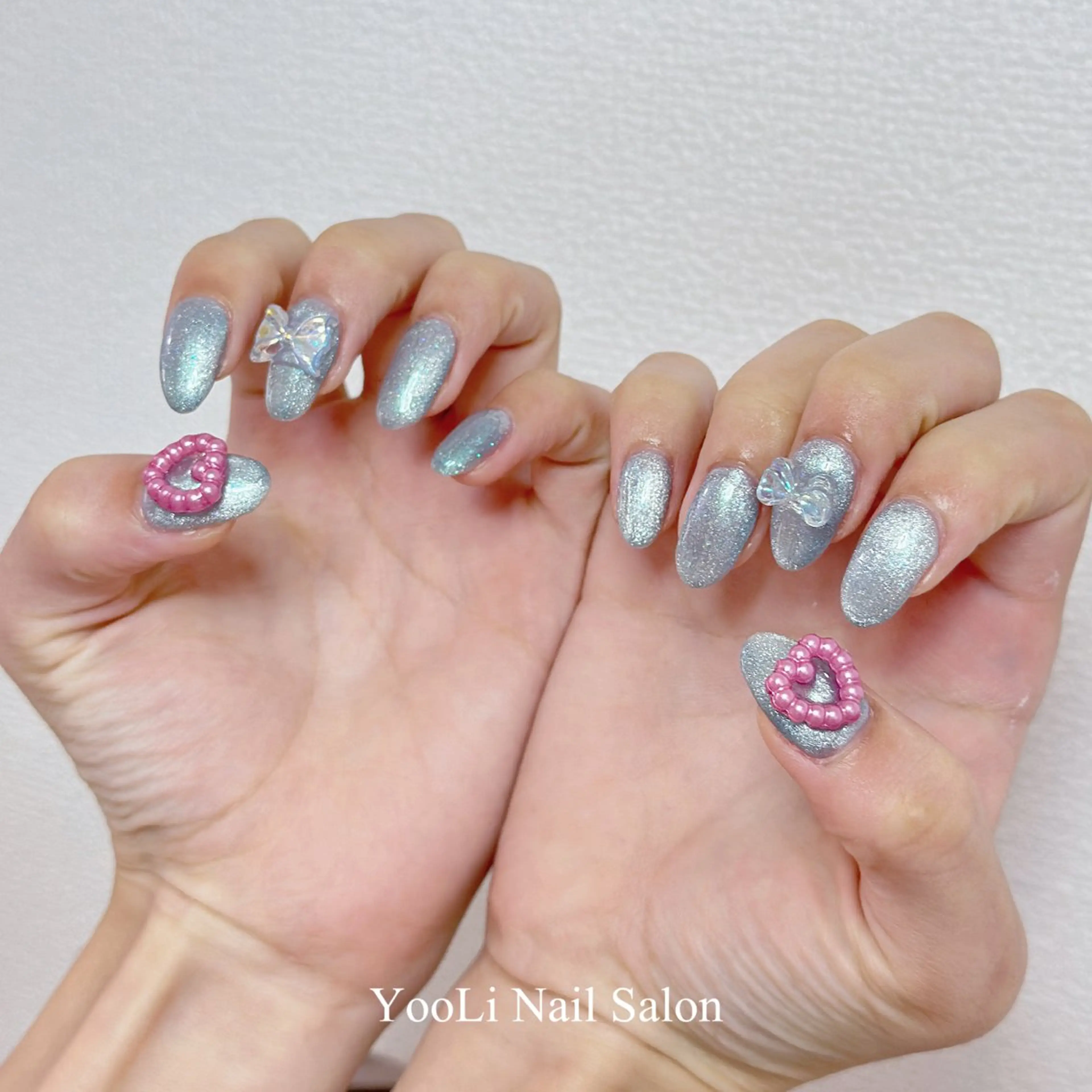 ネイル オーロラネイル チークネイル フレンチネイル ガラスフレンチ グラデーション 🎀 あやのネイルデザイン