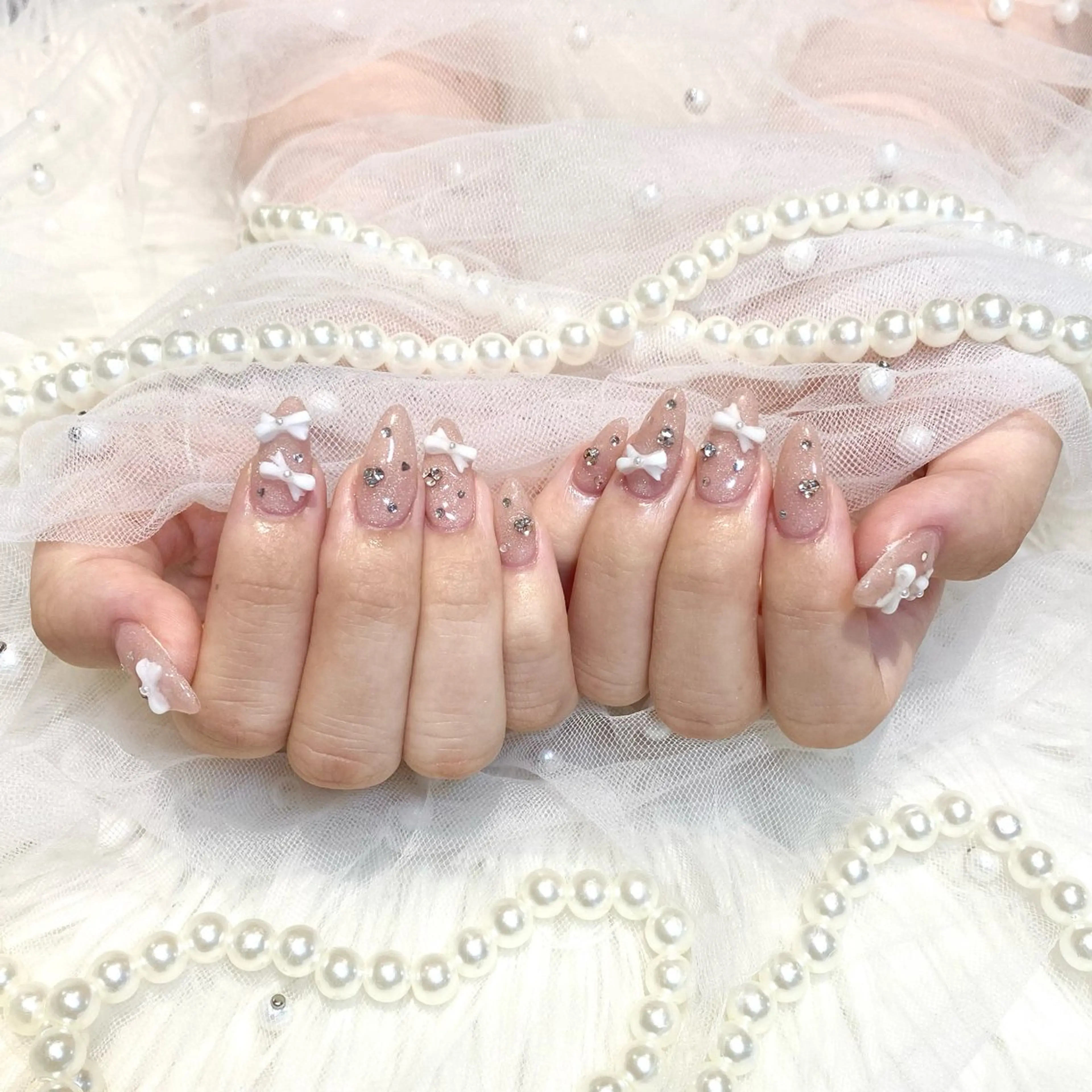 🔰口コミ記入必須【Jr】🍒オフあり🍒チップ長さ出し10本 ワンカラーorラメグラ＋90分パーツ付け放題の写真