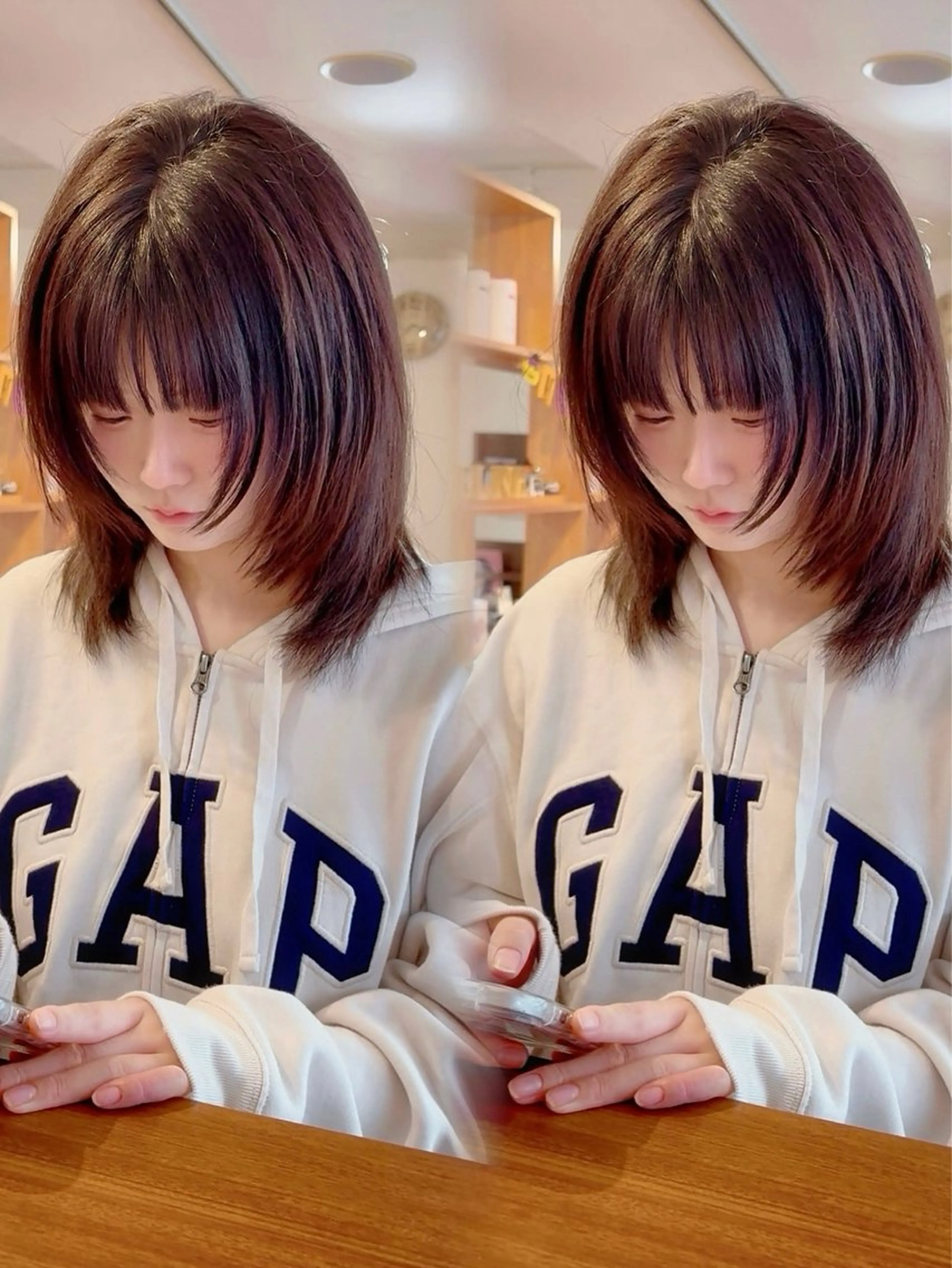 ミディアム 阿部 愛理のヘアスタイル