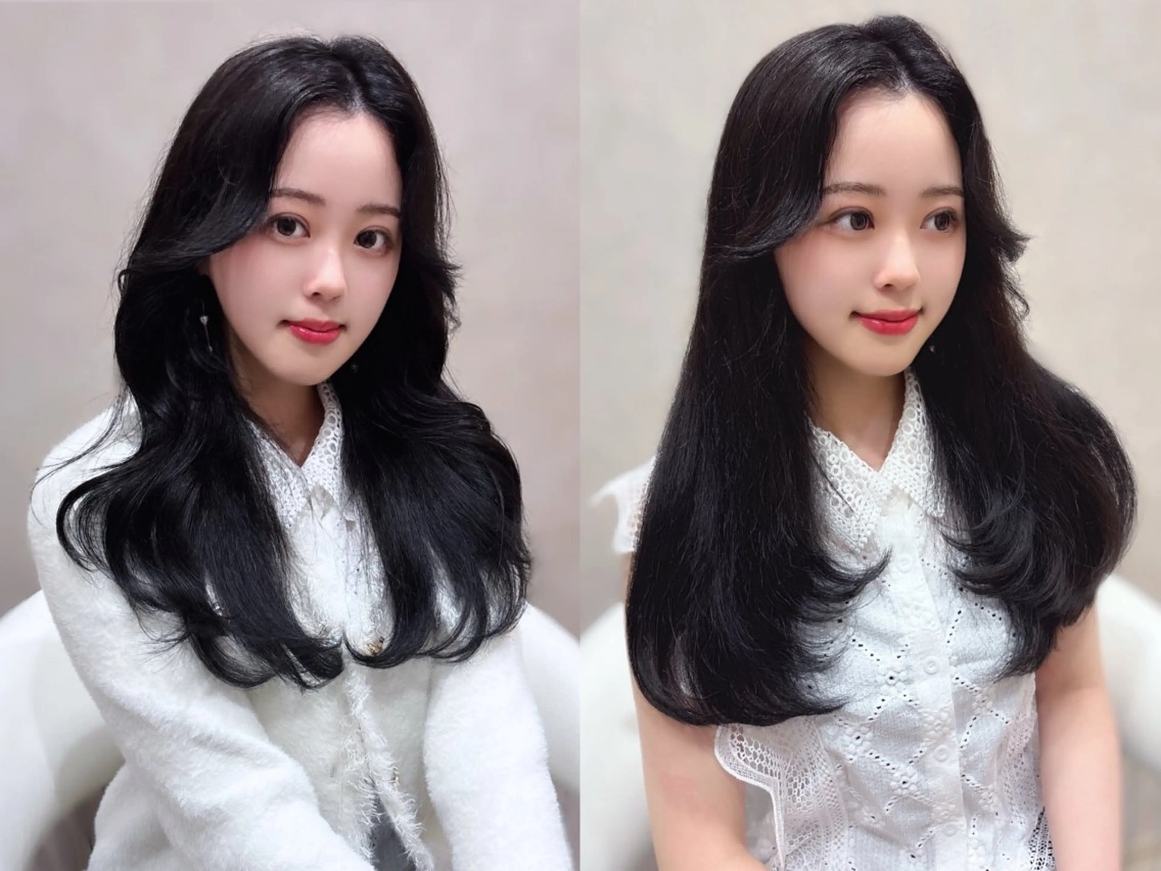 ロング カット トリートメント ヘアセット 上品♡韓国レイヤー ‎🤍のの‎🤍のヘアスタイル