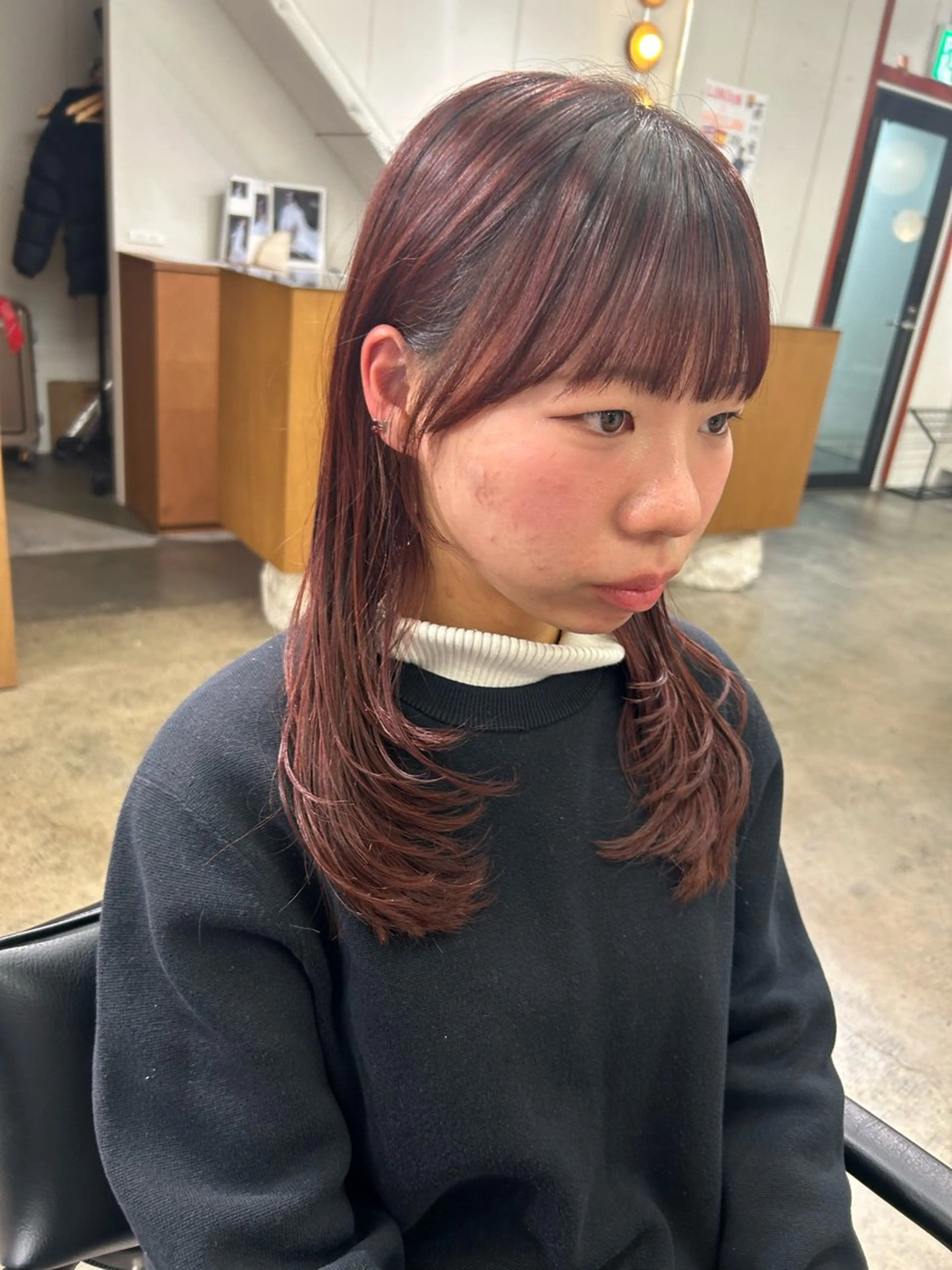 セミロング 顔周りカット 藤原 直希のヘアスタイル