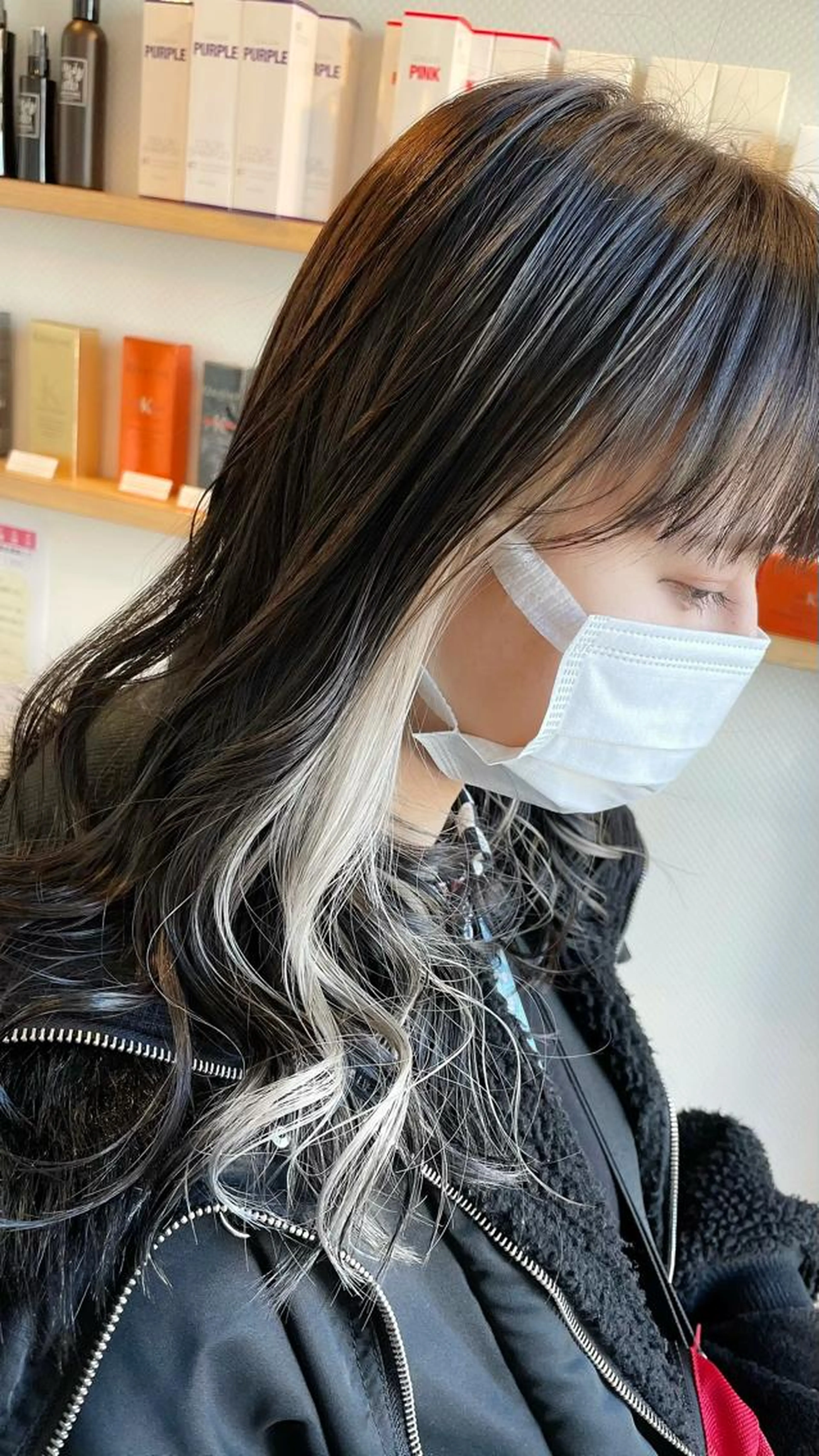 【💗カットなし🙅🏼‍♀️イヤリングカラー💗】ブリーチ＋ダメージカットトリートメント＋フルカラー＋コテ巻き仕上げの写真