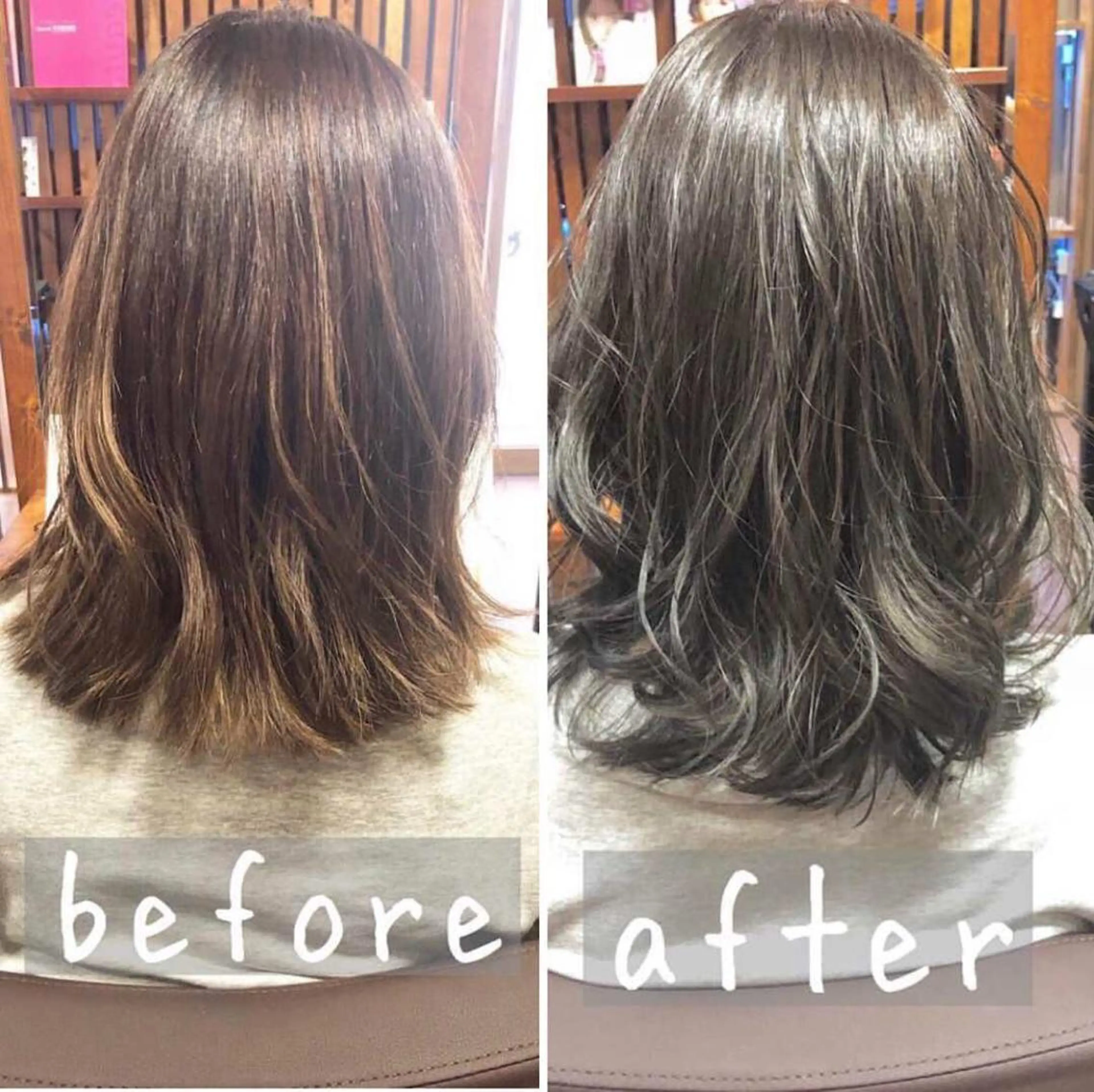 人気メニュー🌟に合わせカット+艶カラーの写真