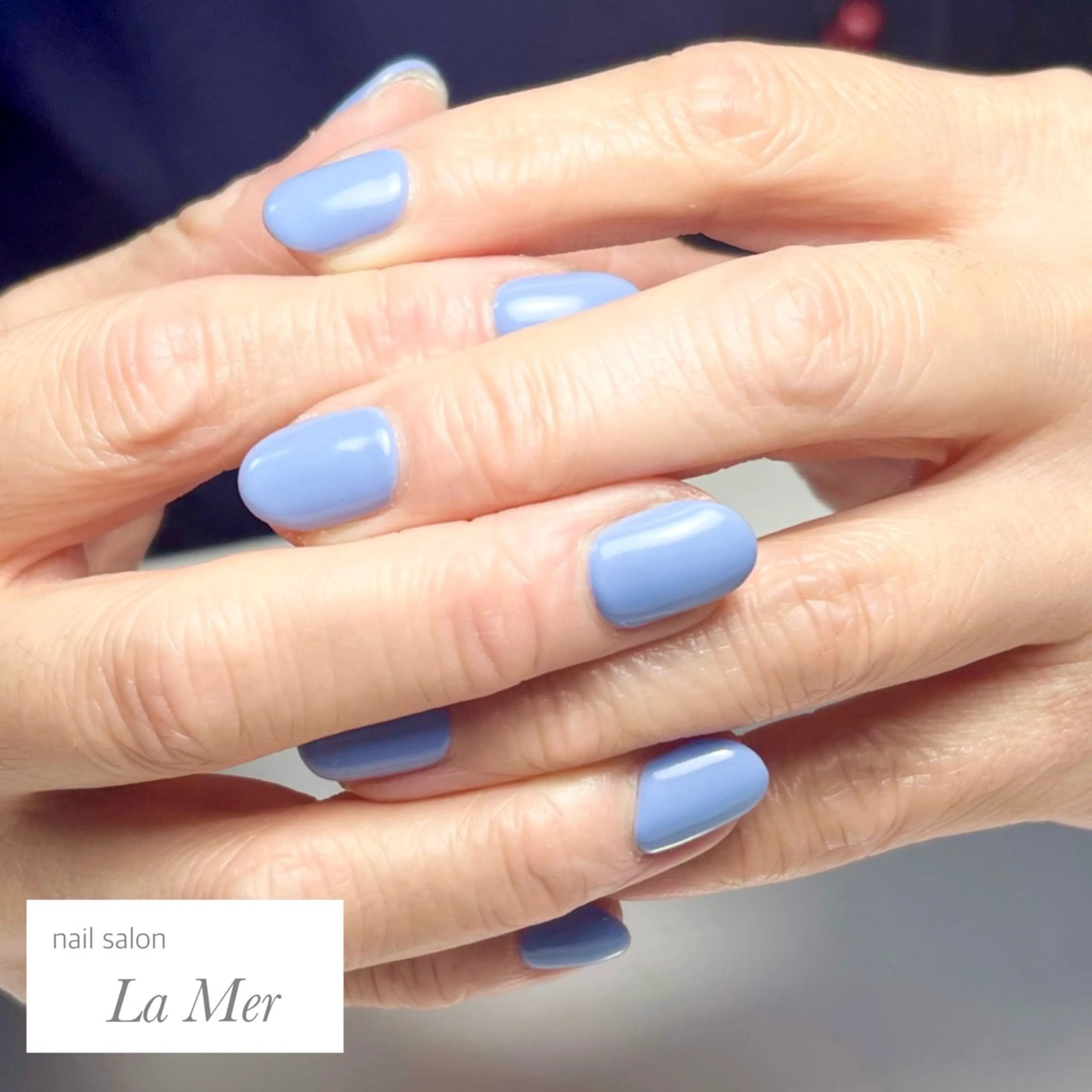 ネイル ブルー カジュアル ジェルネイル ワンカラーネイル パープル ハンドネイル nailsalon La Merのネイルデザイン
