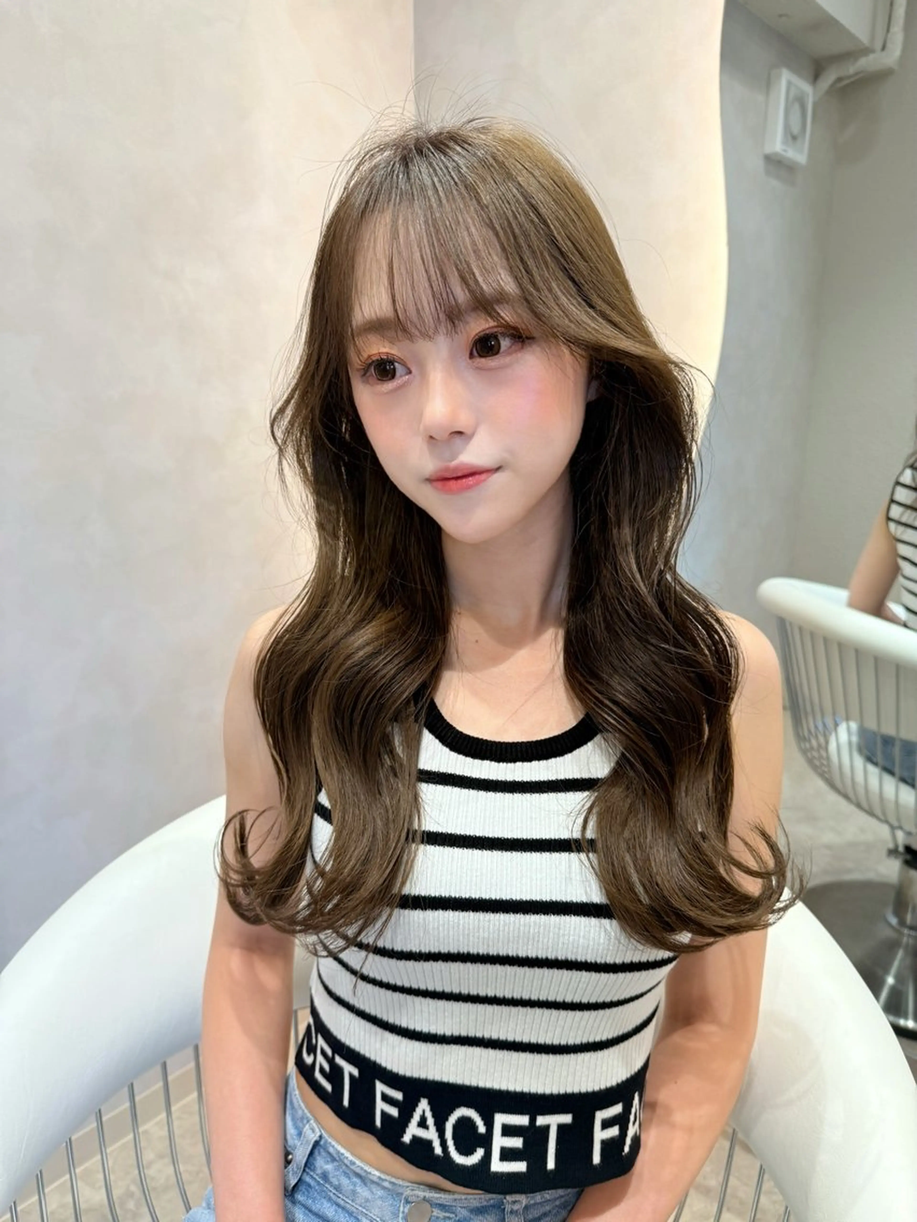 クイックメンテナンス🩷前髪カット＋韓国風コテ巻き🇰🇷🫶の写真