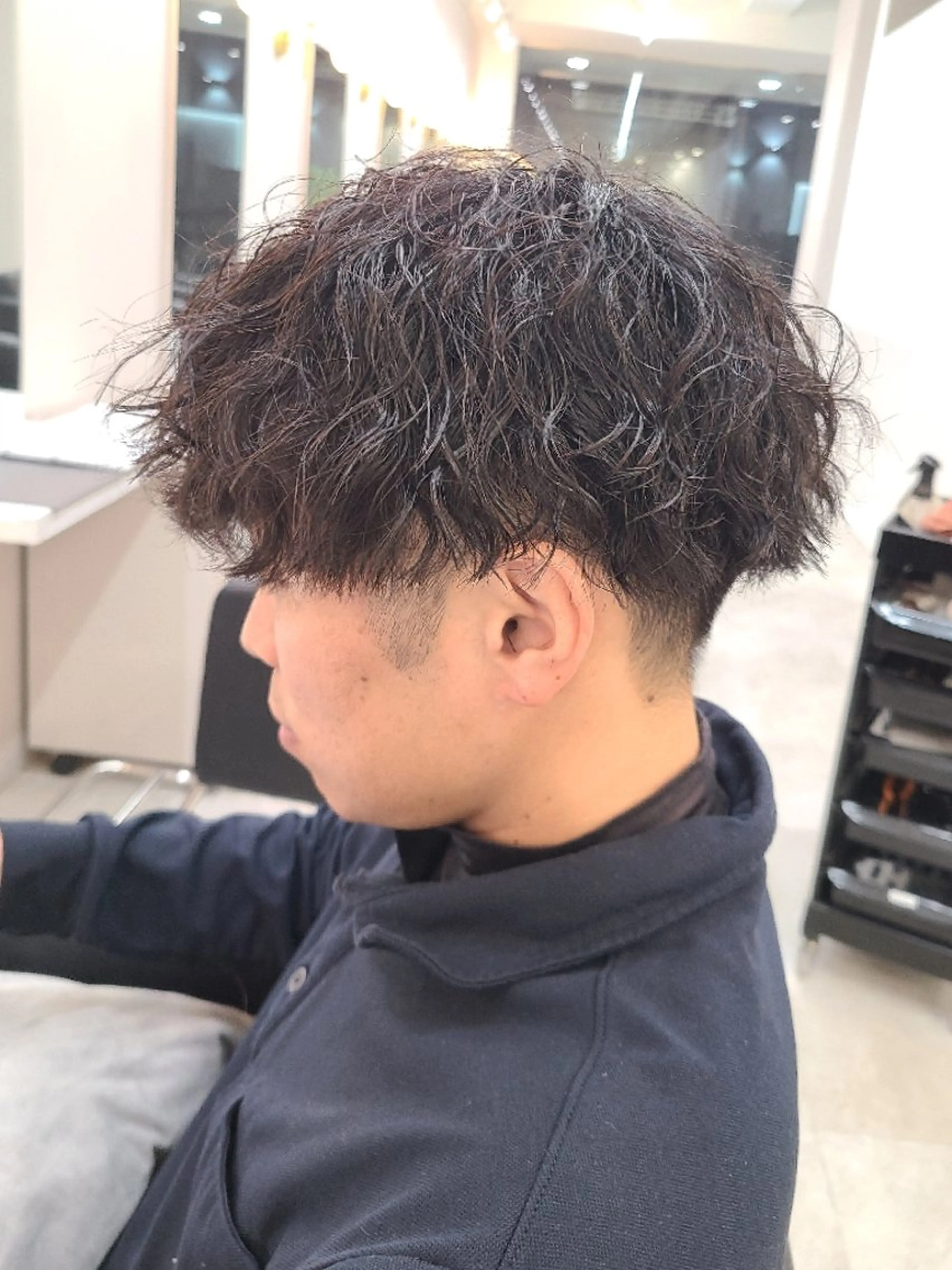 ショート パーマ メンズ カット パーマ 桐島 令奈のヘアスタイル