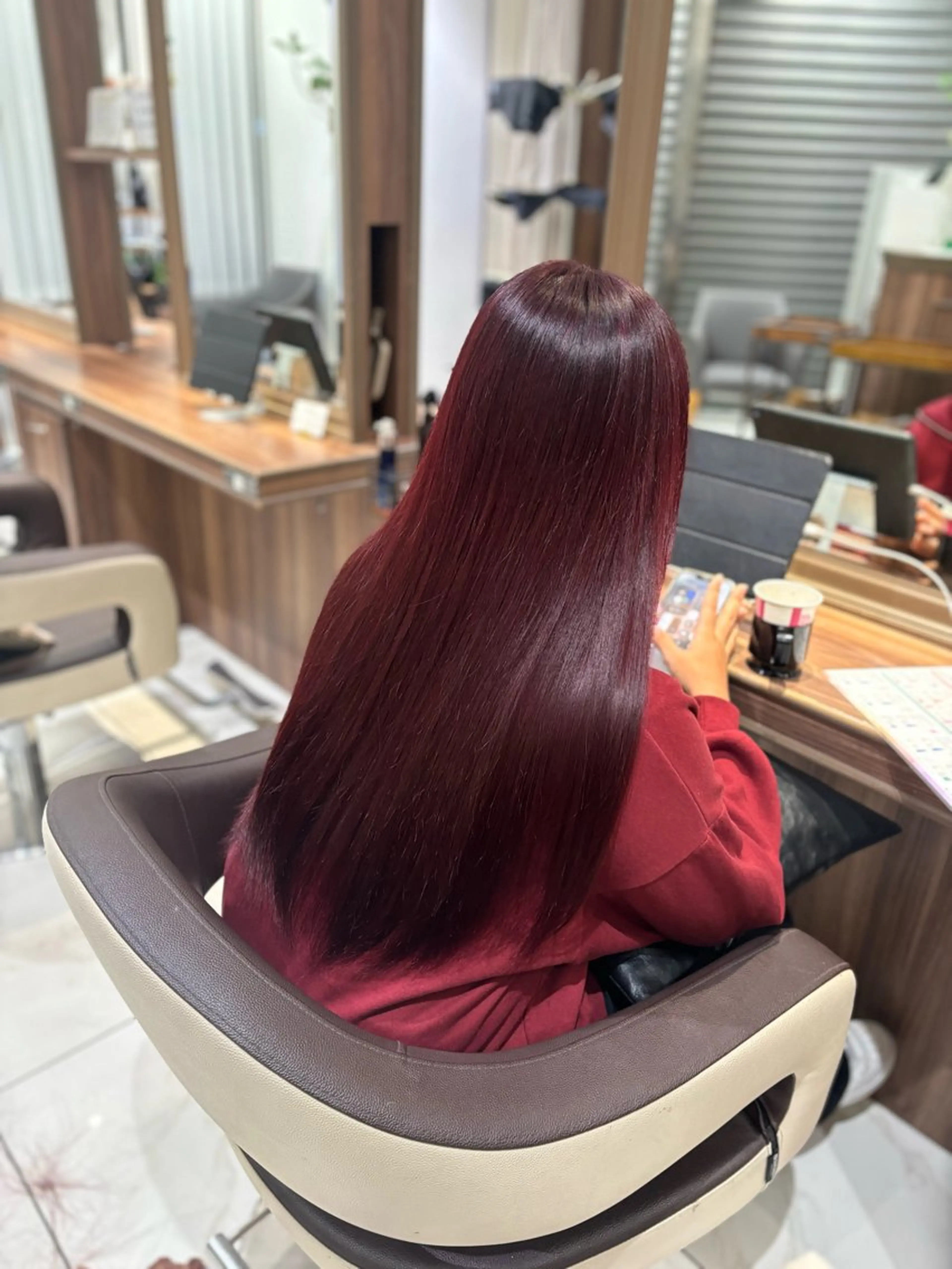 ロング カラー ツヤ髪縮毛矯正💫/ ハイトーン/あゆみのヘアスタイル